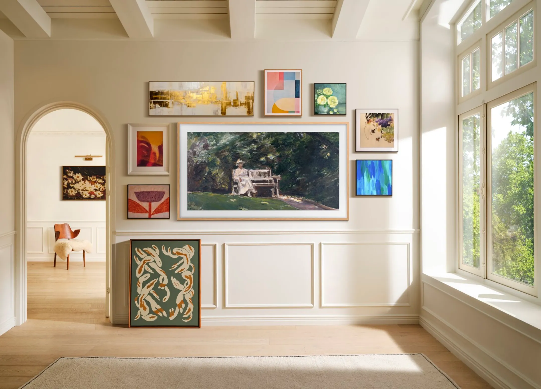 Samsung TV Neo QLED 4K The Frame Pro 75LS03FW - 75 pouces - Cadre Bois Clair inclus image