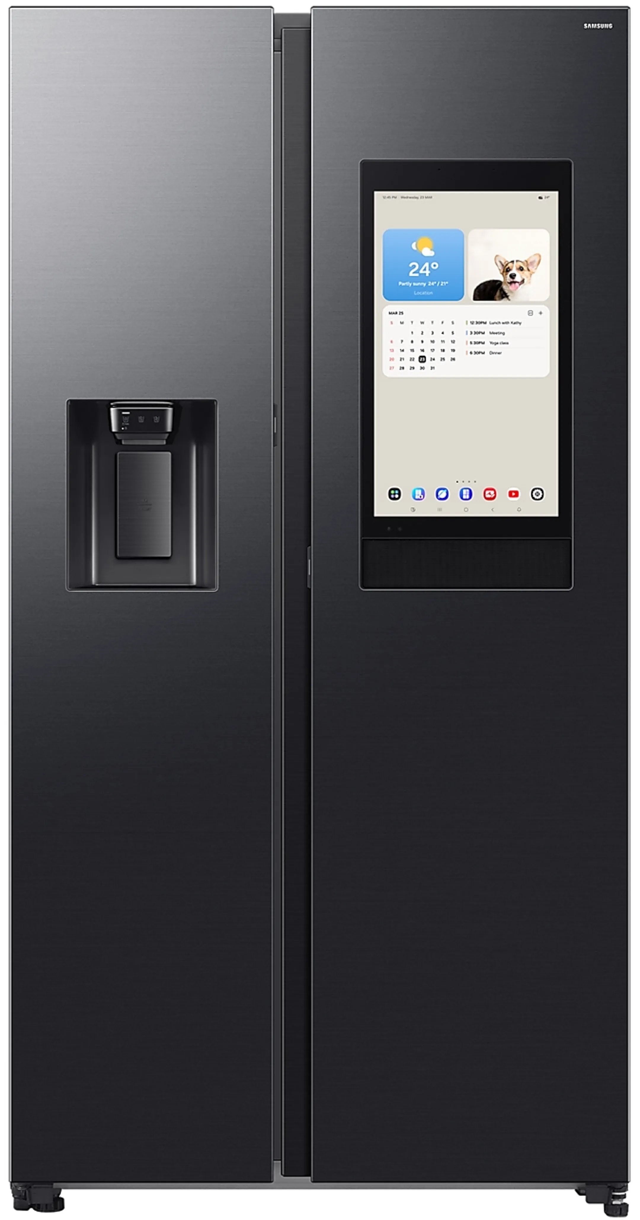 Side-by-side Bespoke AI Family Hub RS90F66BEFEF - Schwarz