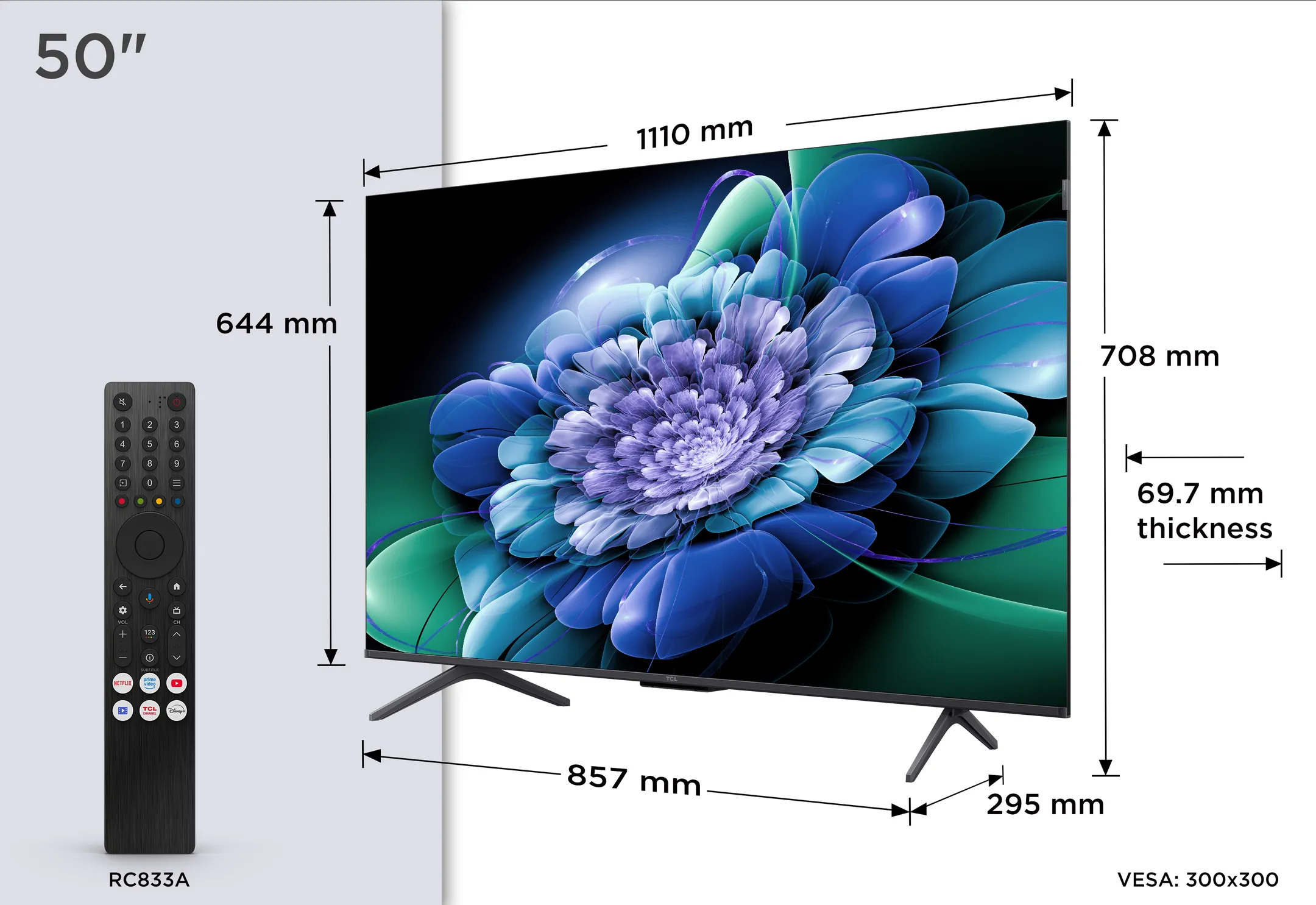 TCL TV QD-Mini LED 4K 50C69K - 50 pouces image