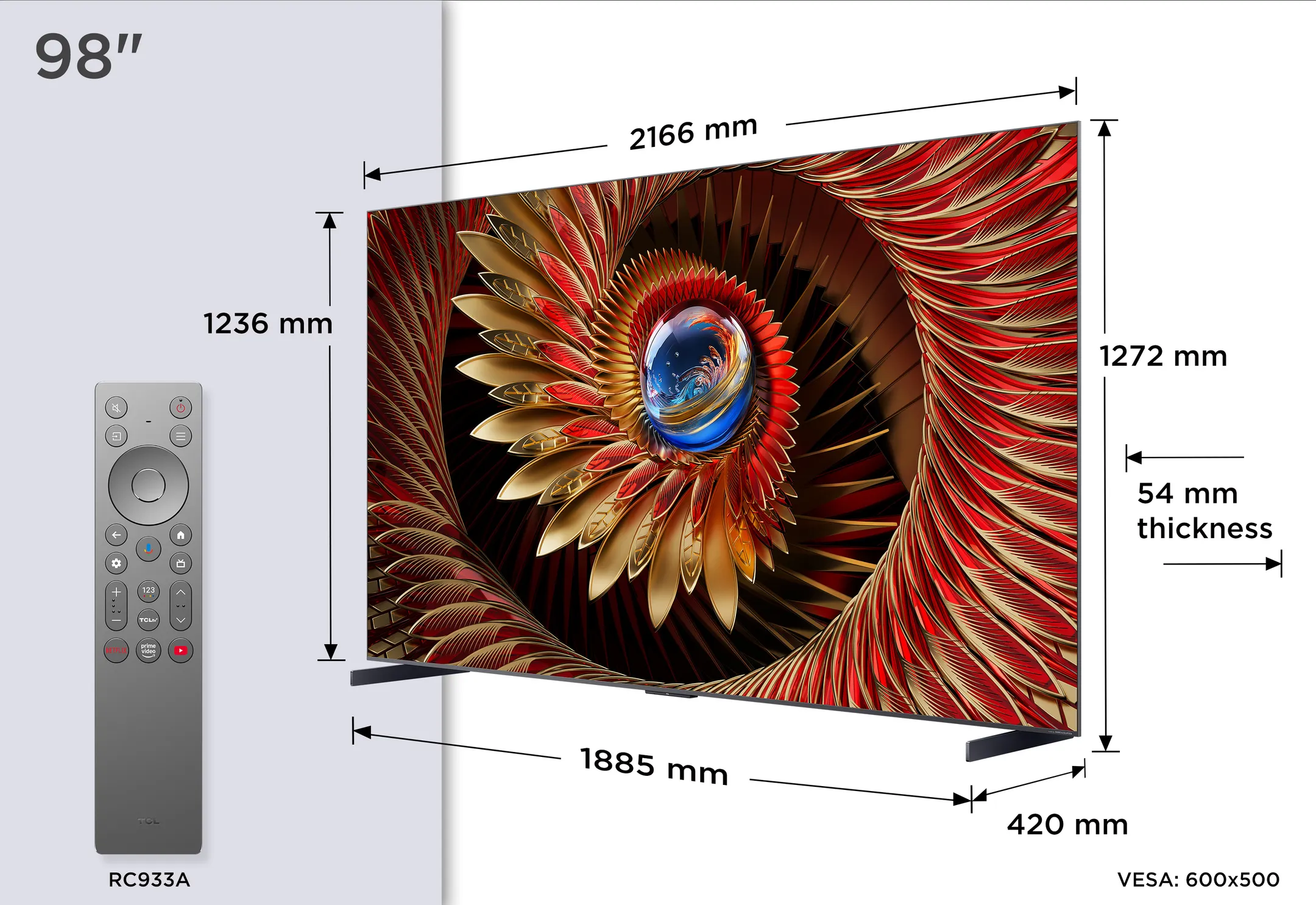 TCL TV QD Mini-LED 4K 98C89K - 98 pouces image