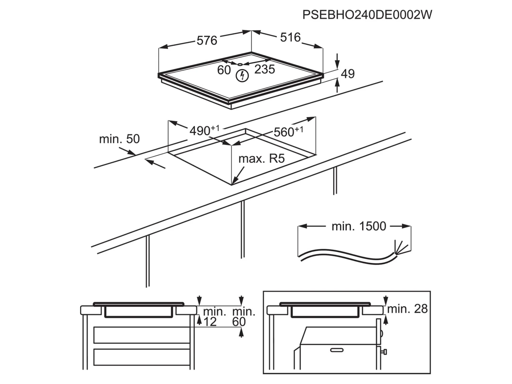 AEG Table induction Serie 5000 OIN64A00XB image