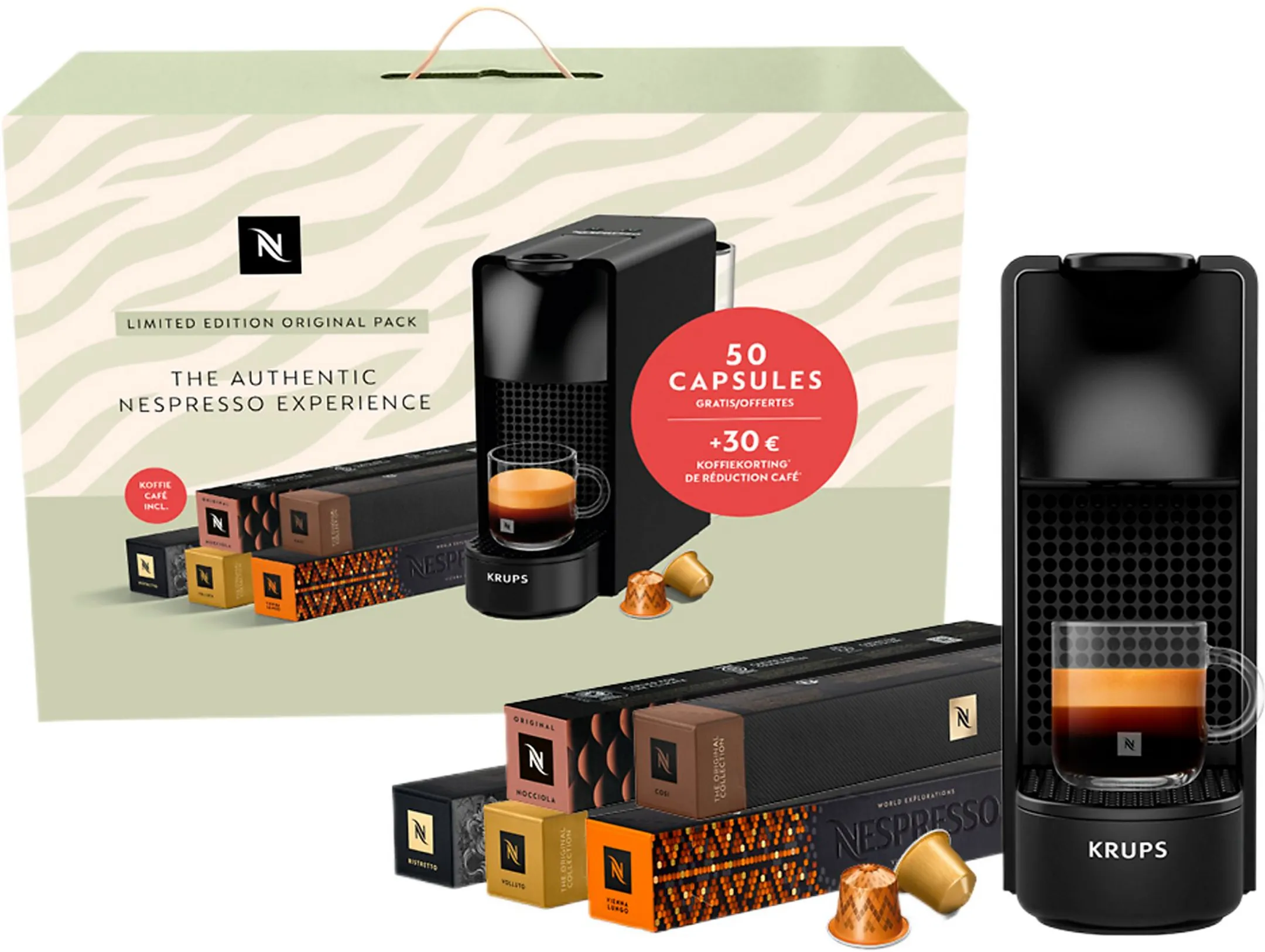 Krups Coffee machine Nespresso Mini Limited edition Original Pack - Piano Black image