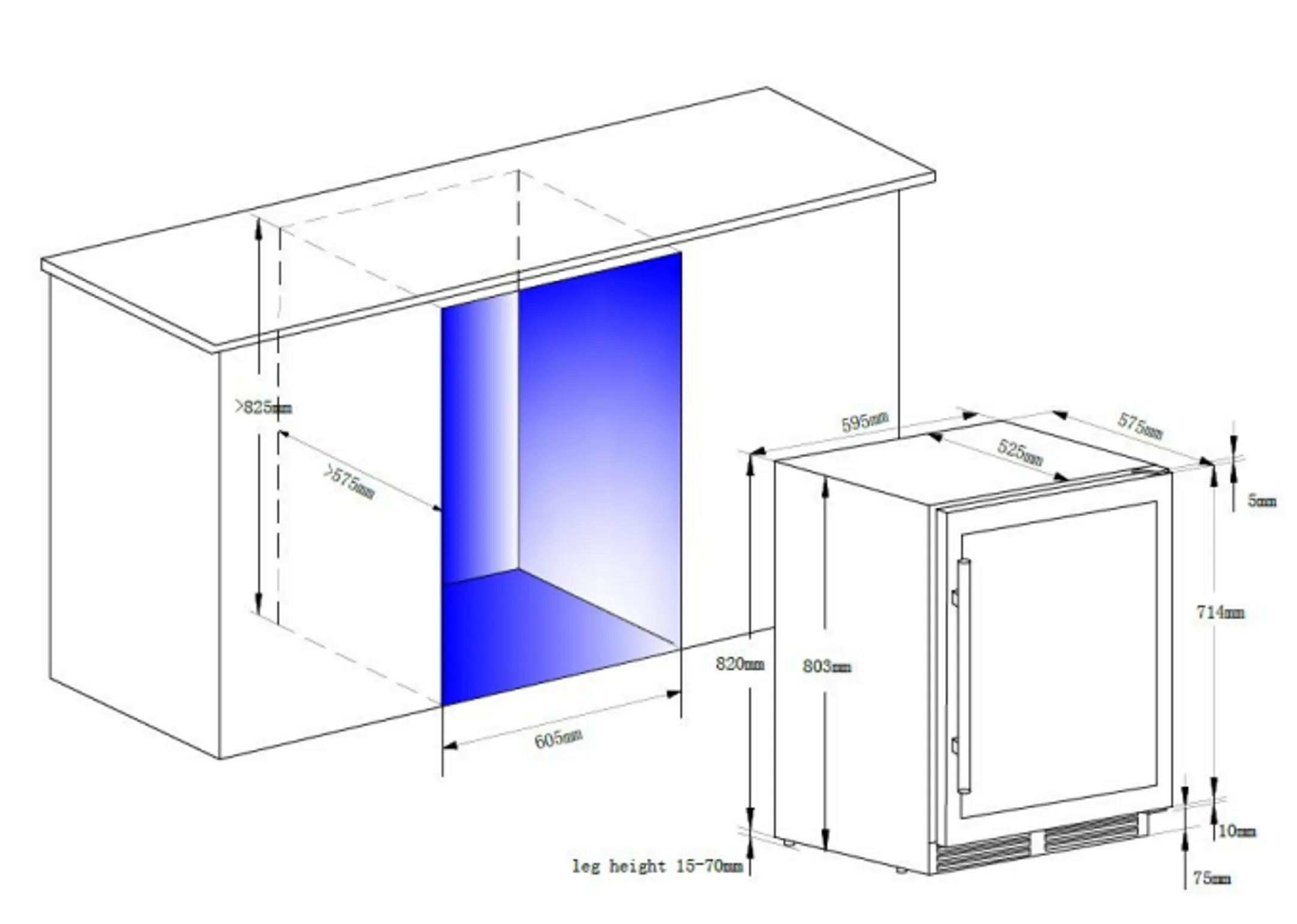 La Sommelière Einbau-Weinkühlschrank LSBU51DB2 - 51 Flaschen image