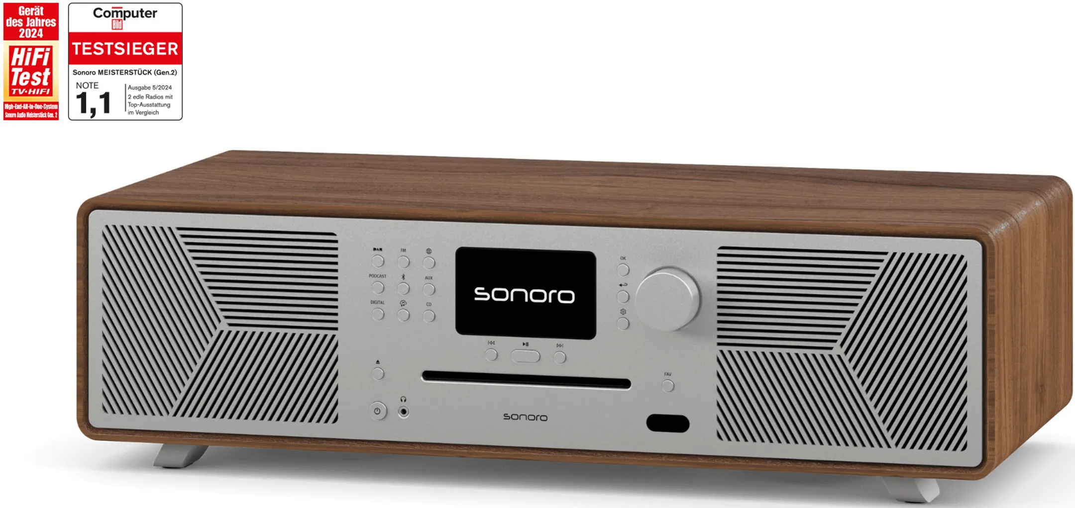 SONORO Internet Radio All-in-One Meisterstück (Gen.2) - Walnut/Silver image
