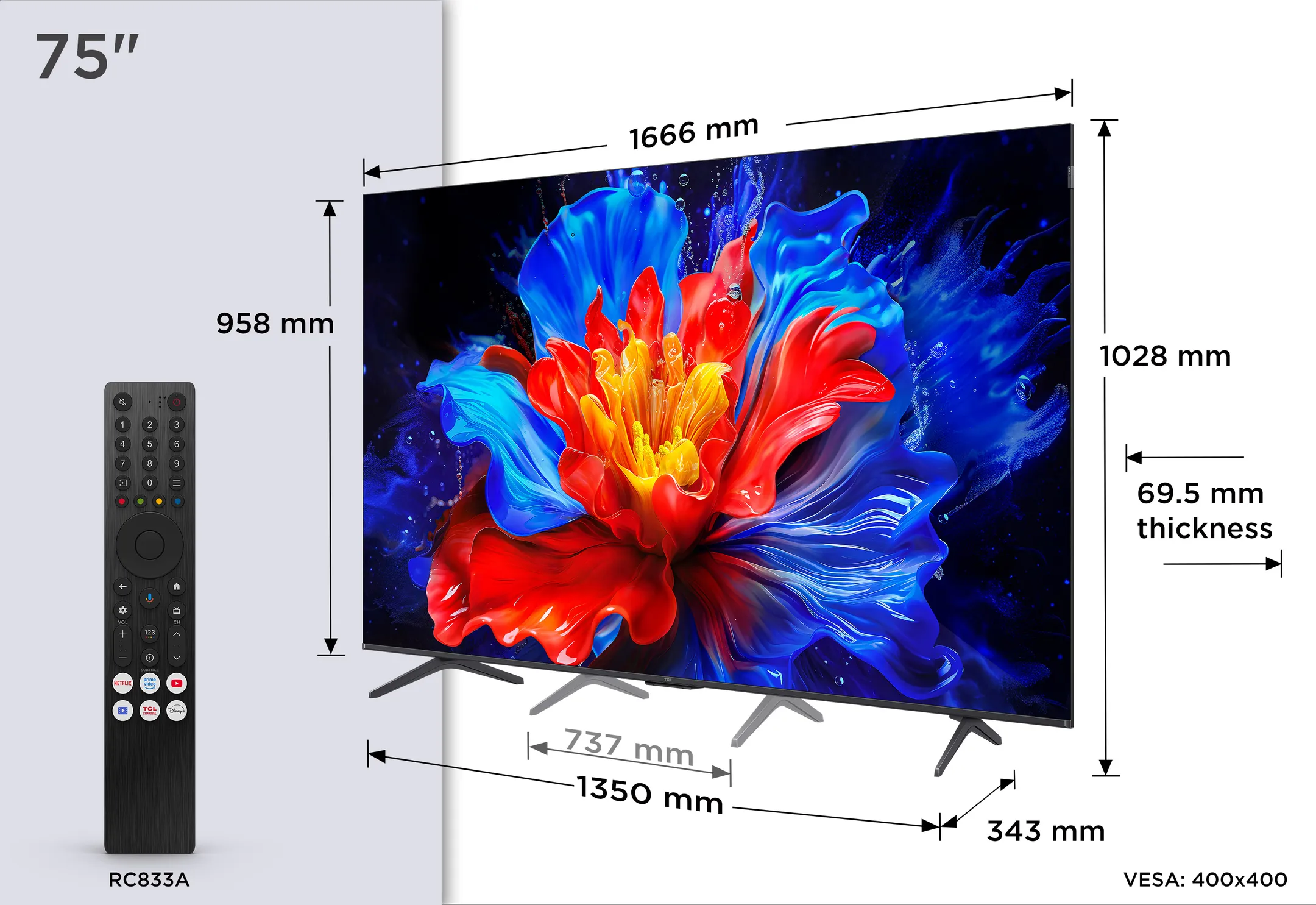 TCL TV QLED 4K 75P89K - 75 pouces image
