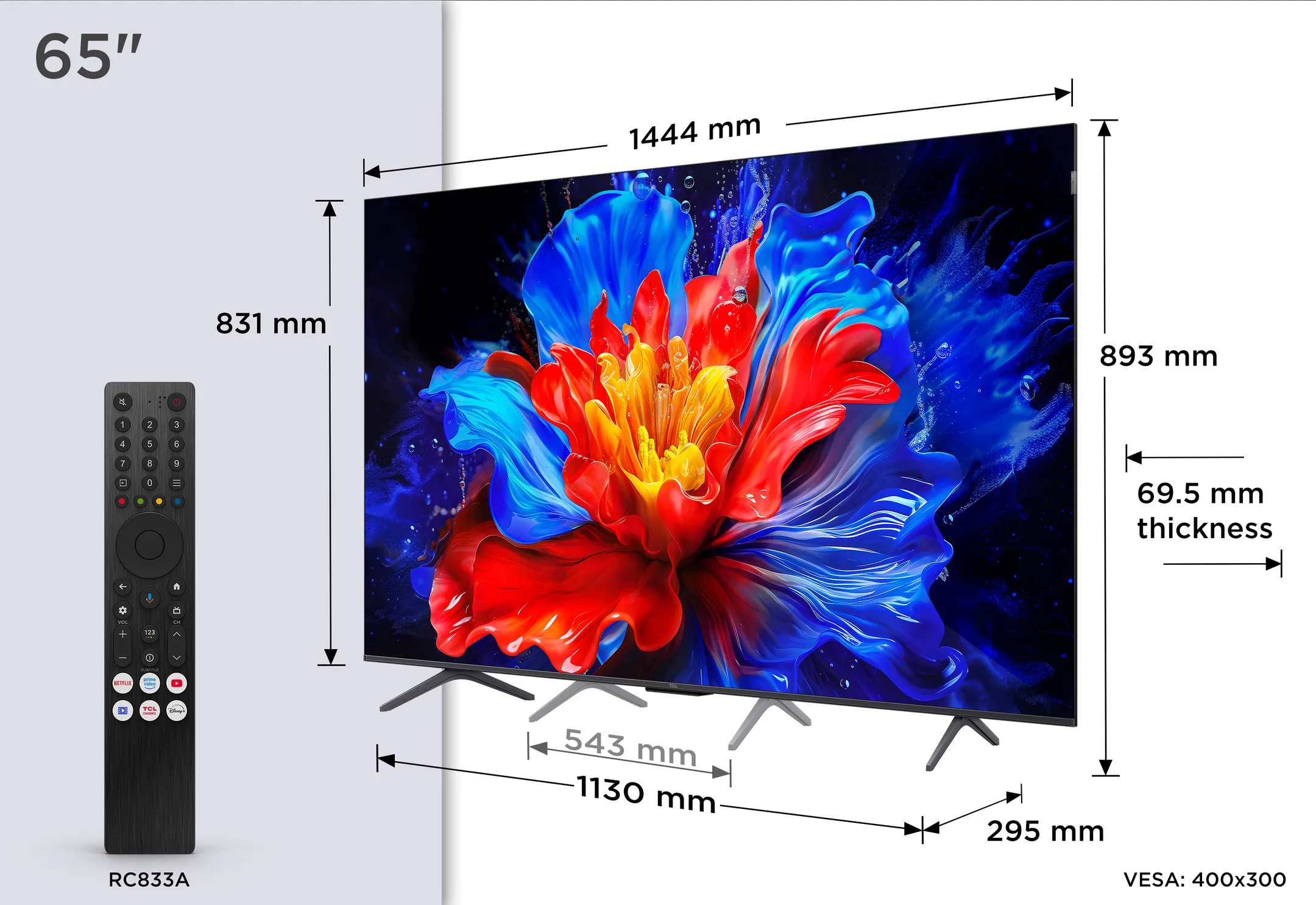 TCL TV QLED 4K 65P89K - 65 pouces image