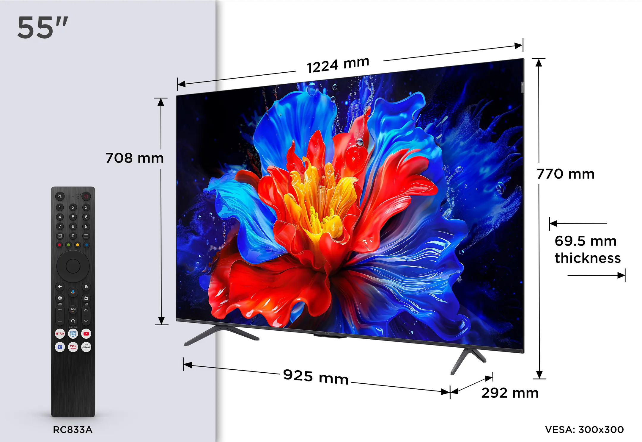 TCL TV QLED 4K 55P89K - 55 pouces image
