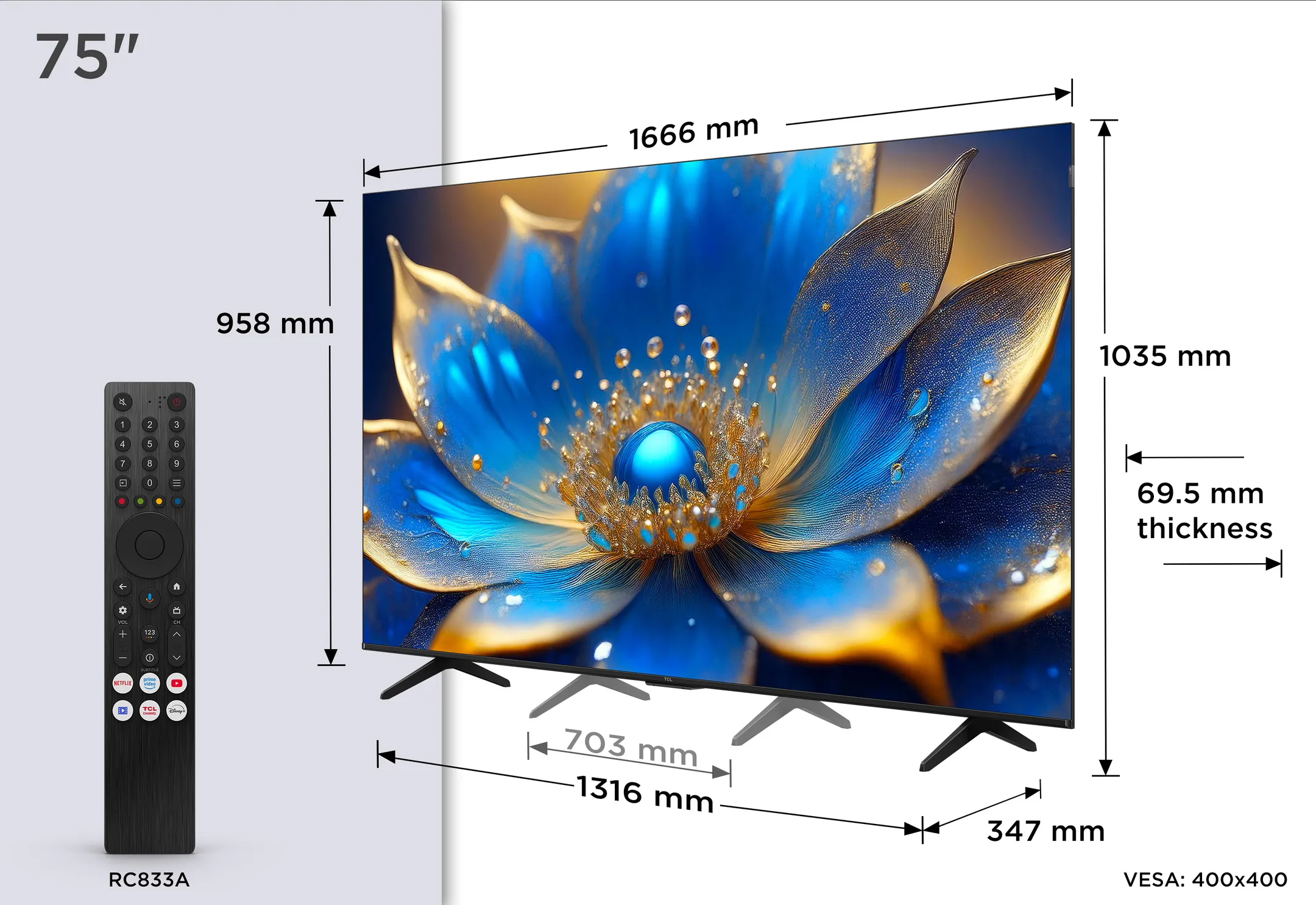 TCL TV QLED 4K 75P79K - 75 inches image