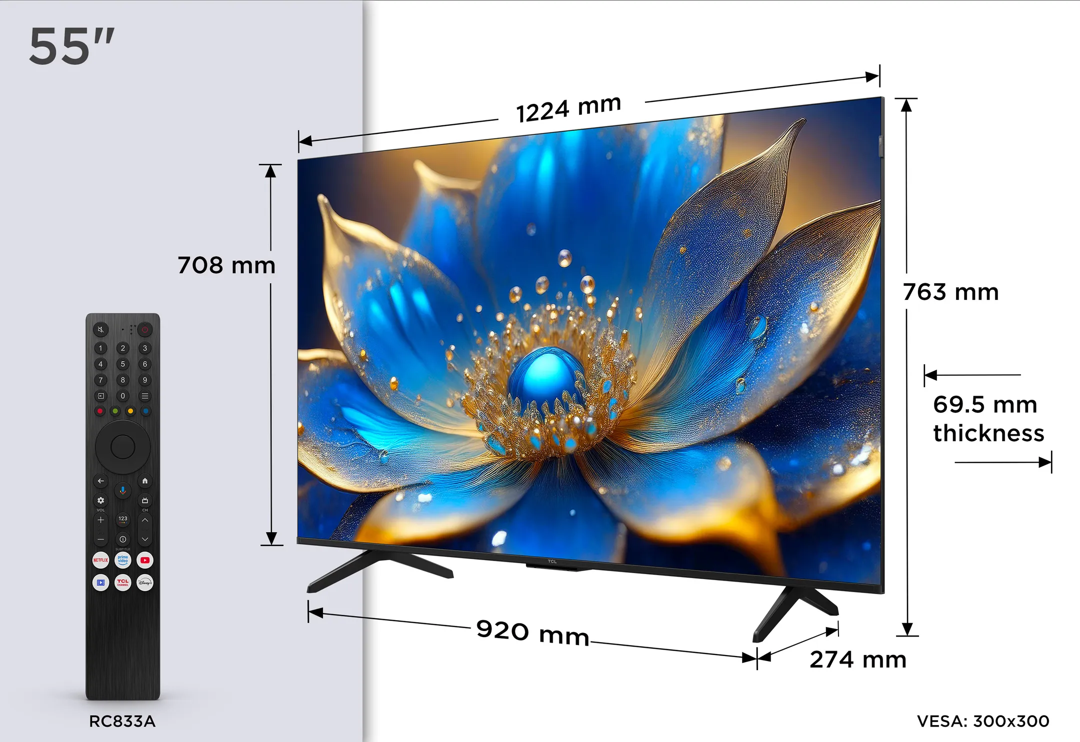 TCL TV QLED 4K 55P79K - 55 pouces image