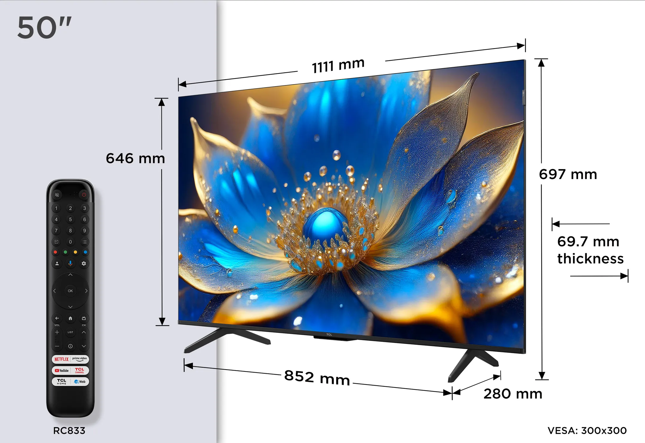 TCL TV QLED 4K 50P79K - 50 inches image