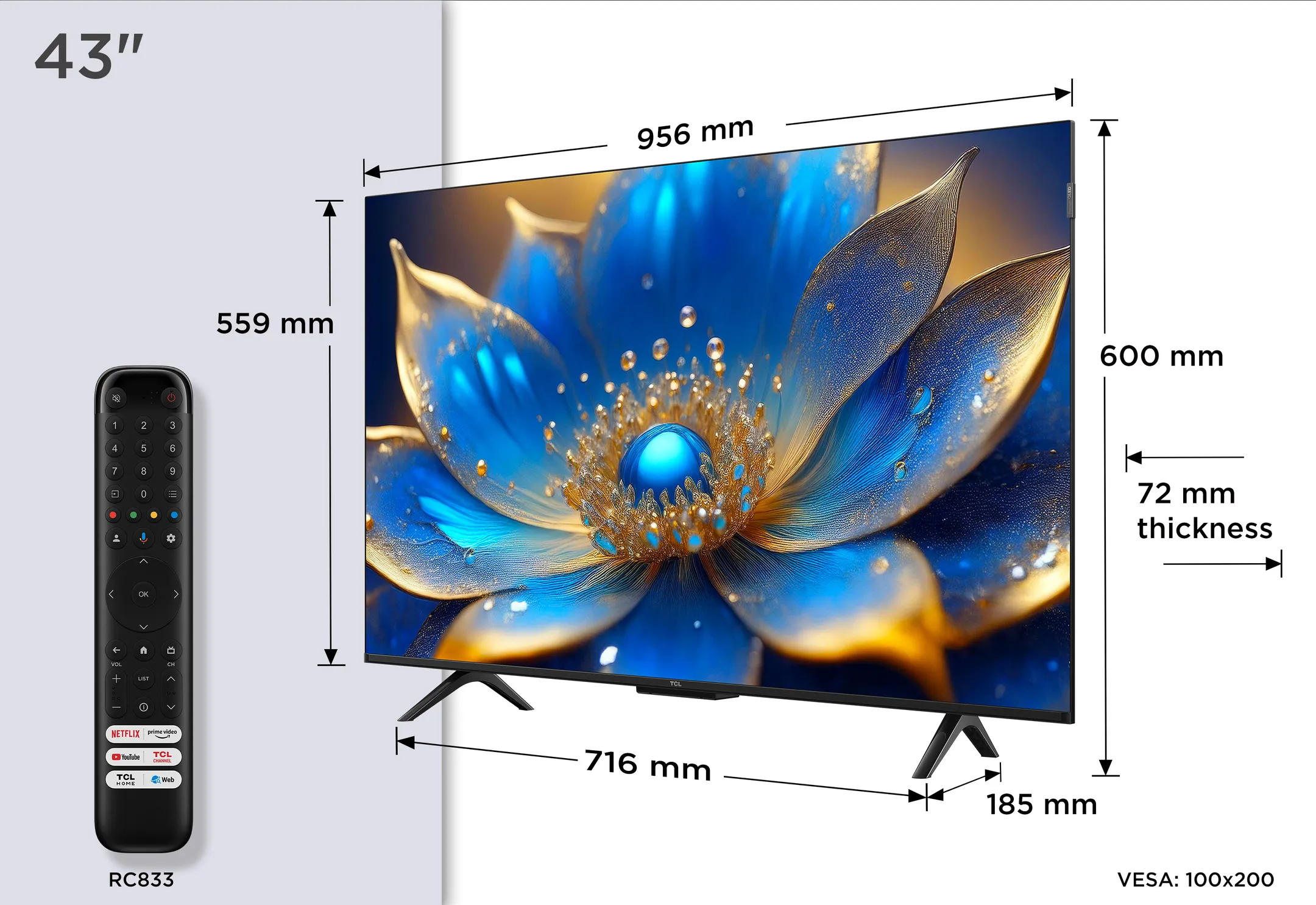 TCL TV QLED 4K 43P79K  - 43 inches image