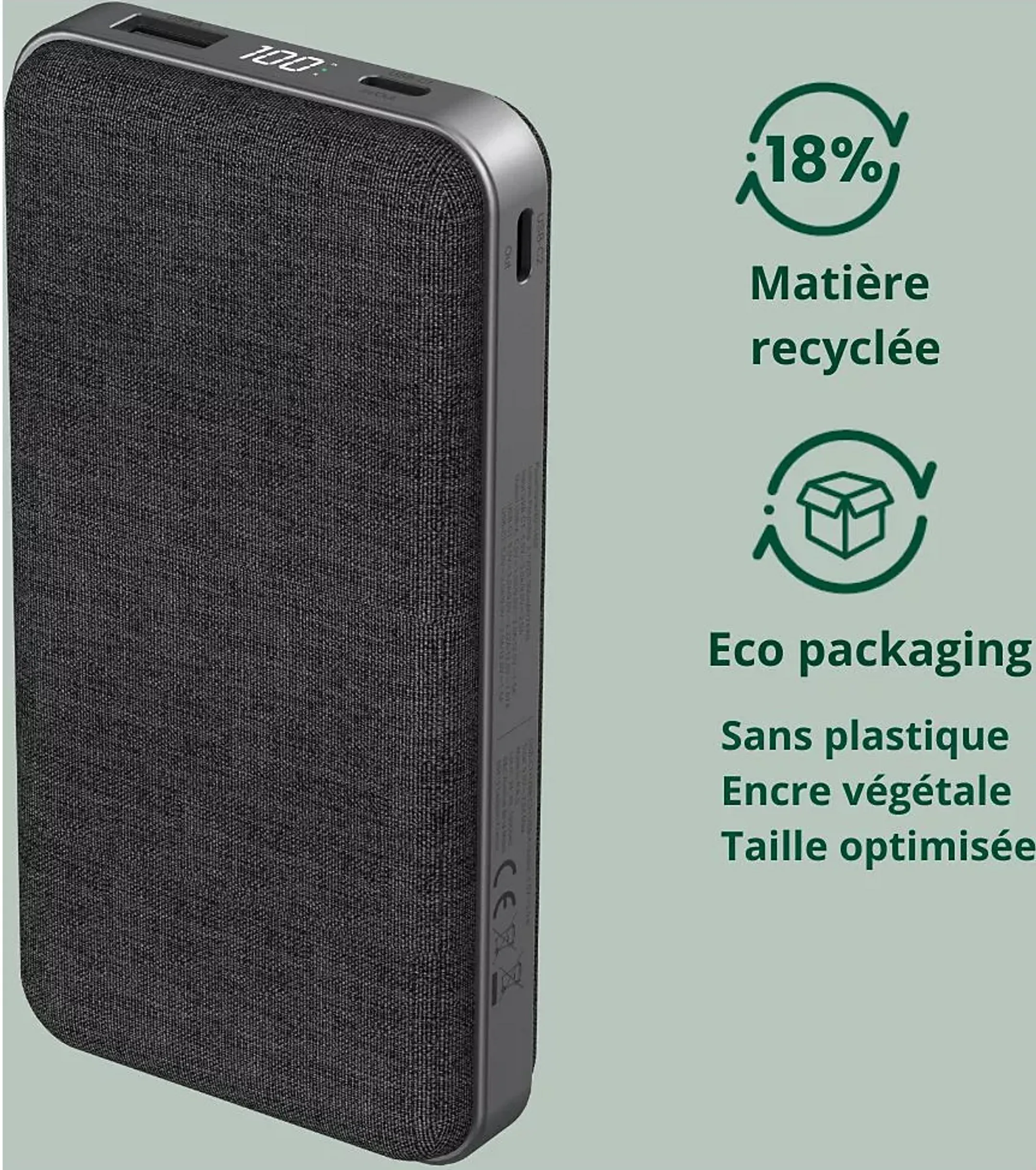 Adeqwat Batterie externe Power Delivery - 20.000 mAh - Noir image