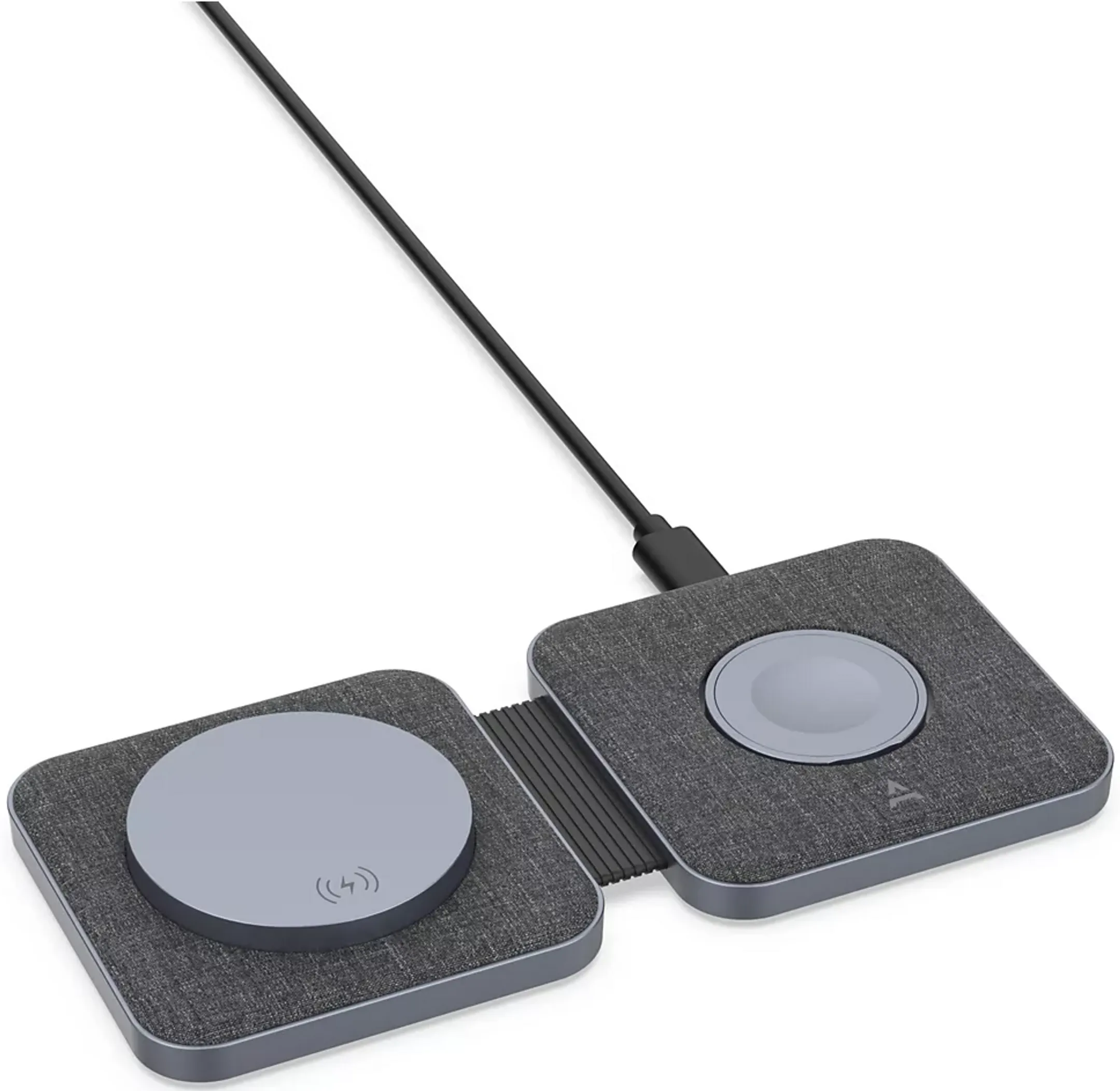 Chargeur sans fil MagSafe pliable 2-en-1 - Gris