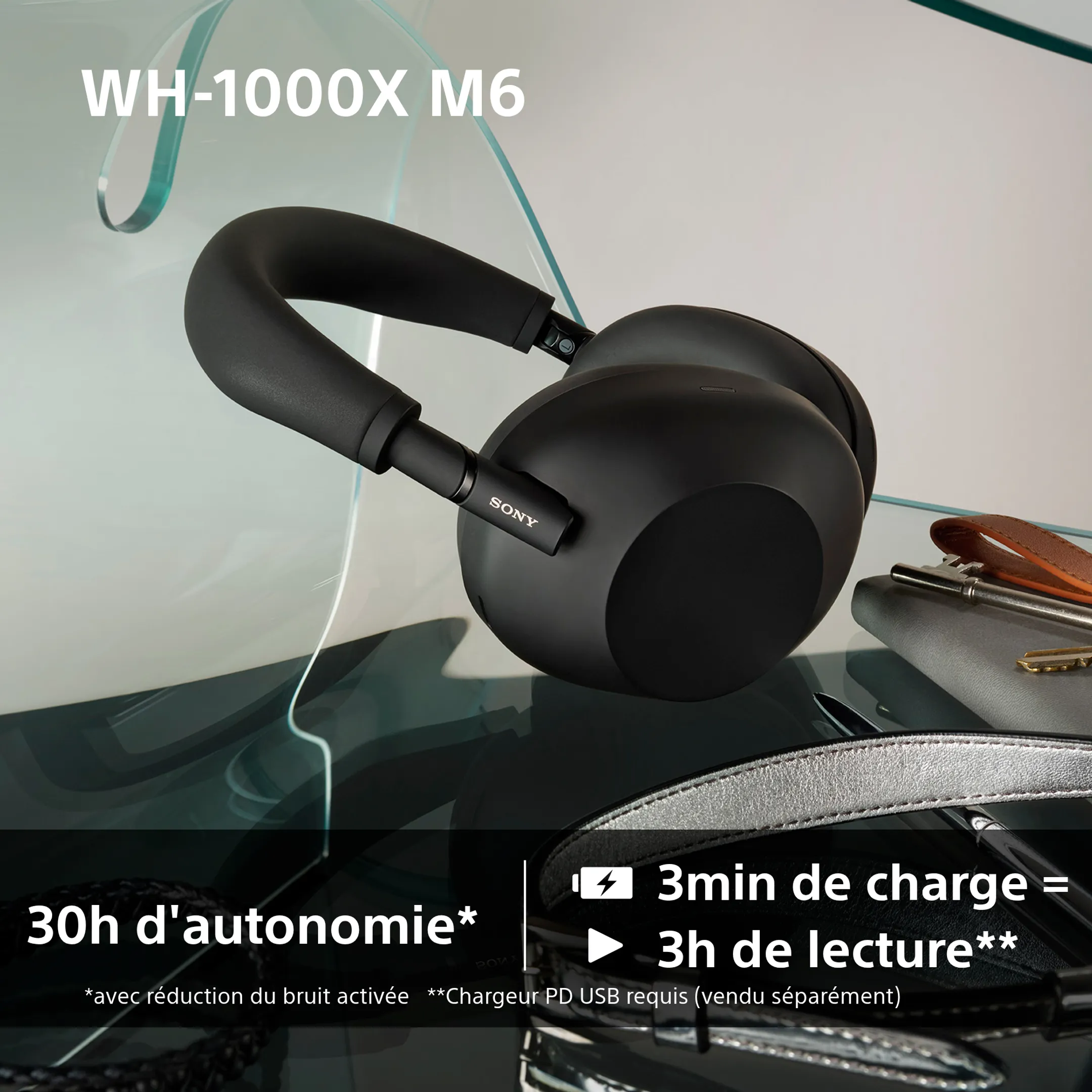 Sony Casque sans fil WH-1000XM6 IA - Noir image
