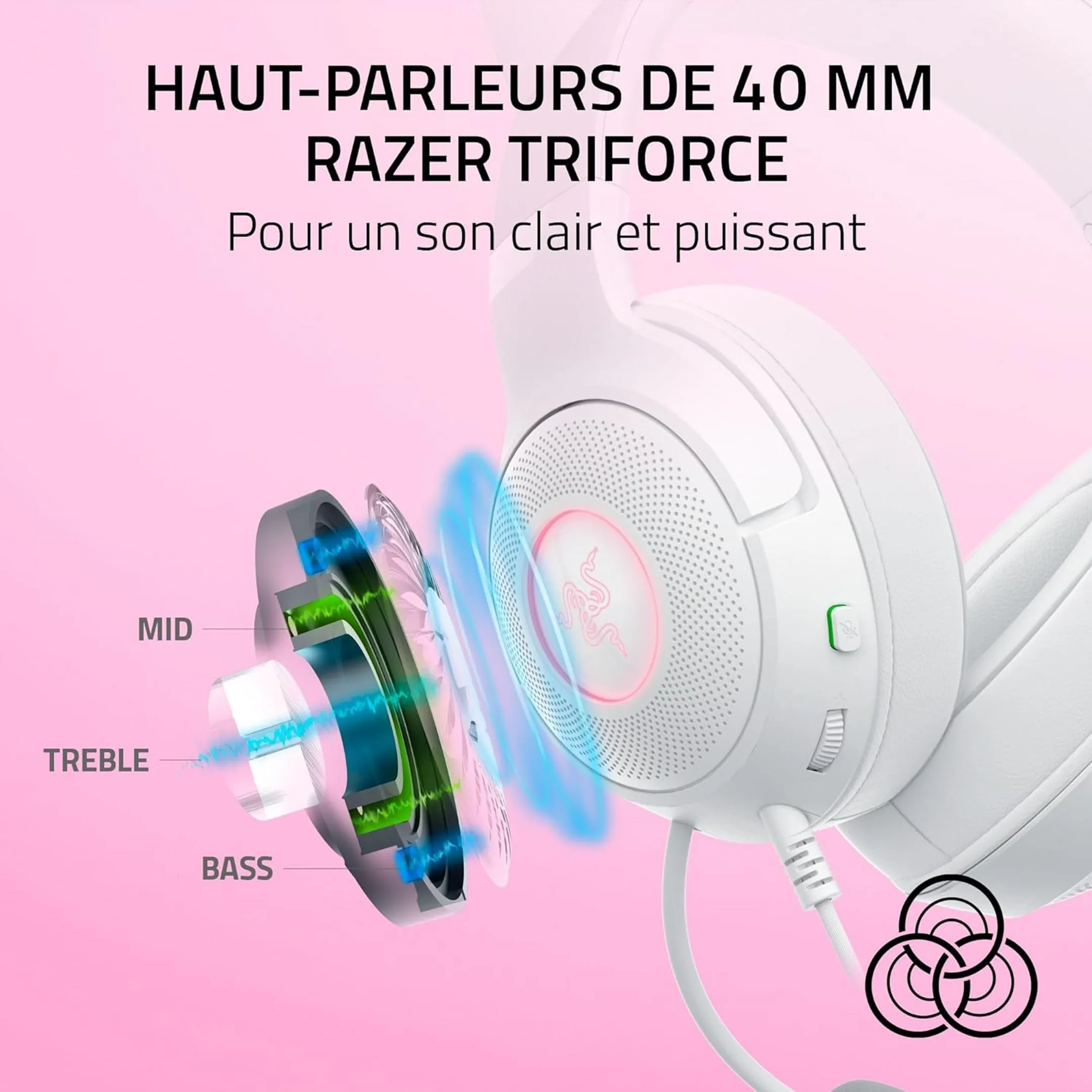 Razer Casque gaming Kraken Kitty V2 - Blanc image