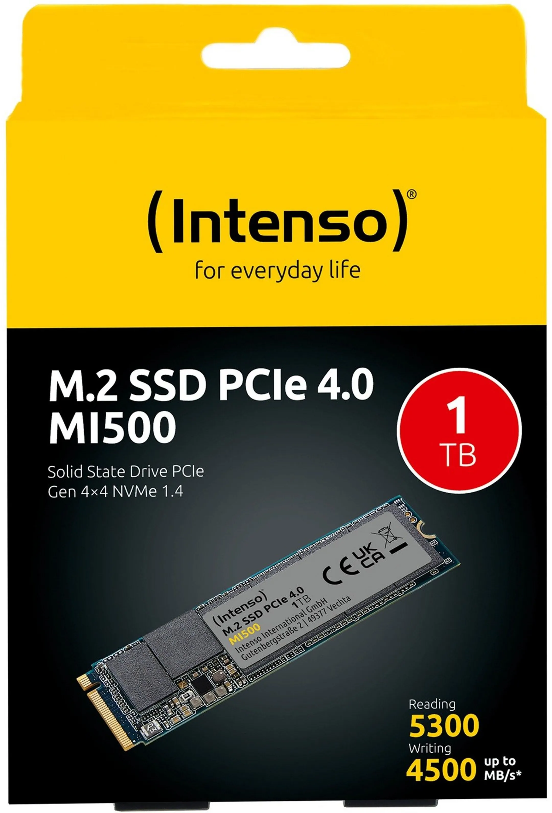 Intenso Internal SSD MI500 PCIe 4.0 M.2 2280 - 1TB image