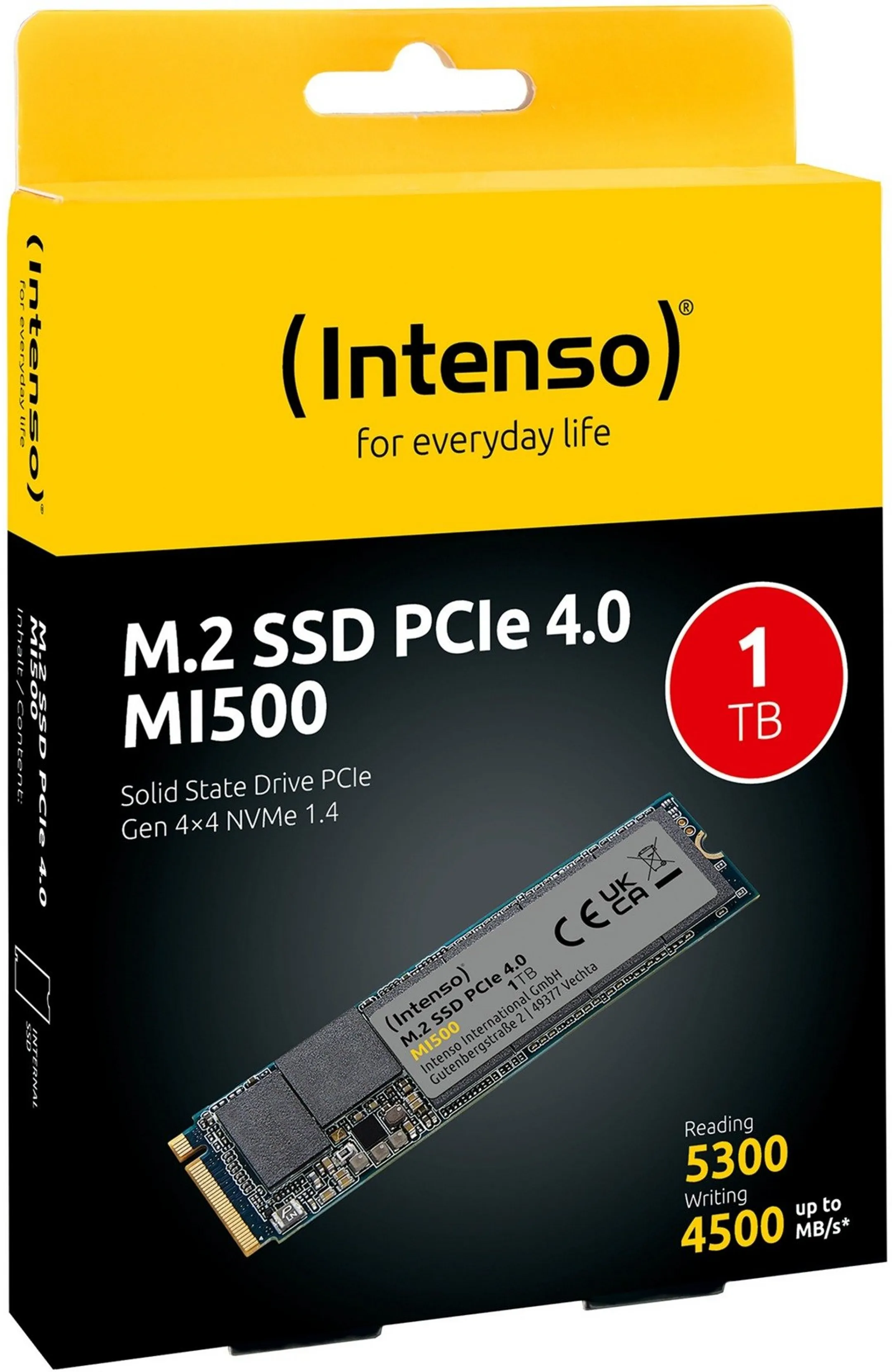 Intenso Internal SSD MI500 PCIe 4.0 M.2 2280 - 1TB image