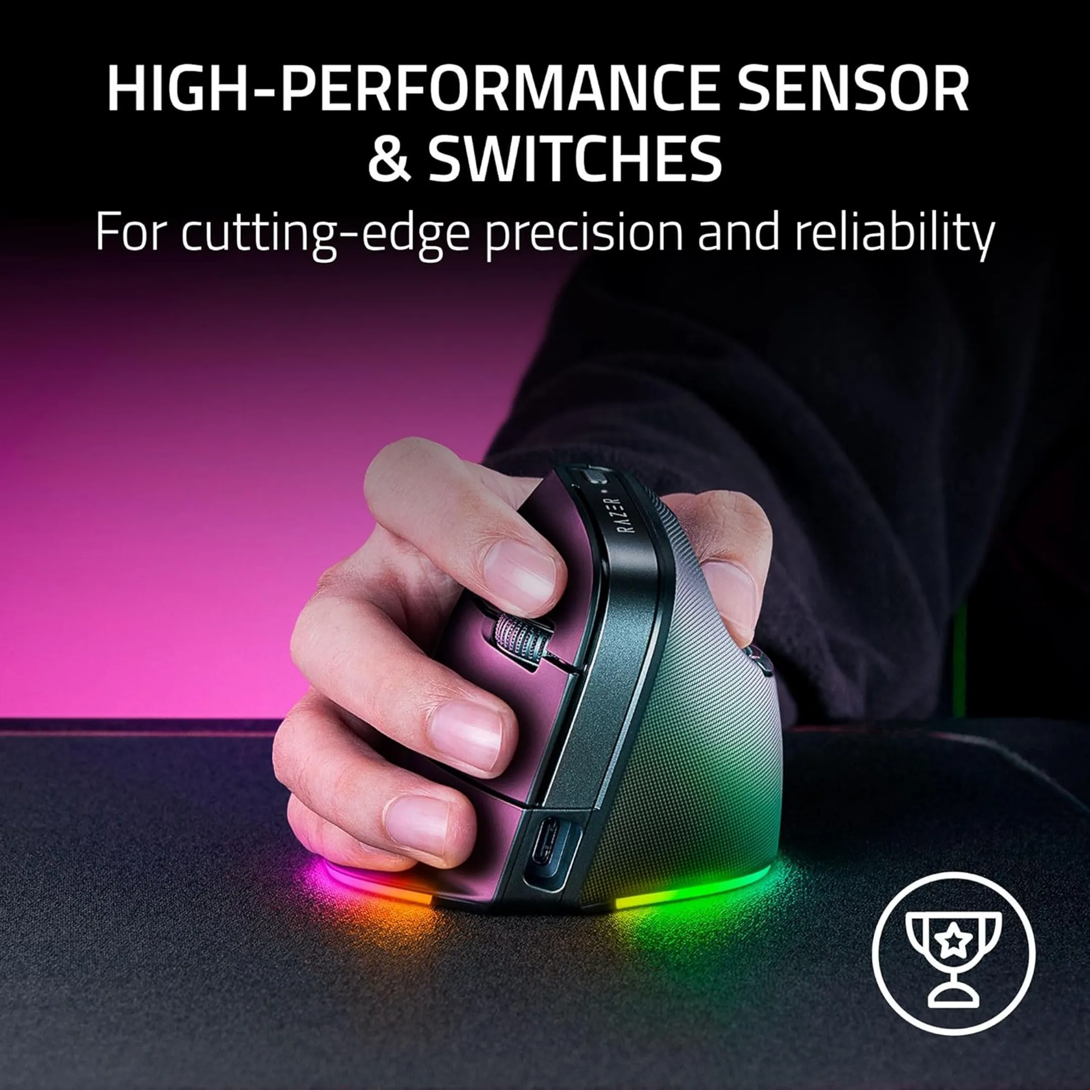 Razer Kabellose Gaming-Maus Pro Click V2 Vertical Edition image