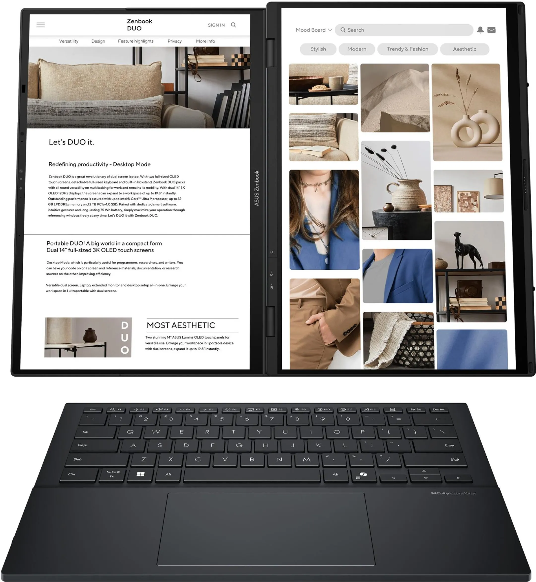 ASUS Laptop 2-in-1 Zenbook Duo Ultra 9 32GB 1TB - AZERTY - UX8406CA-PZ032W image