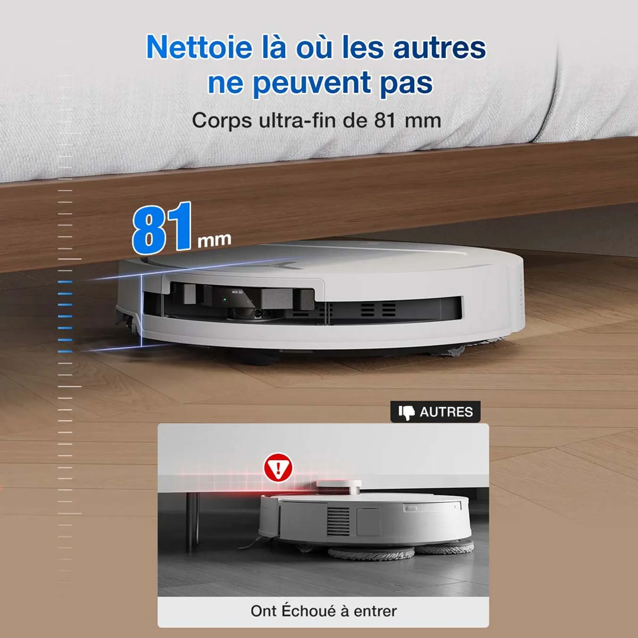 ECOVACS Robot aspirateur laveur Deebot T50 Omni (Gen 2) - Blanc image