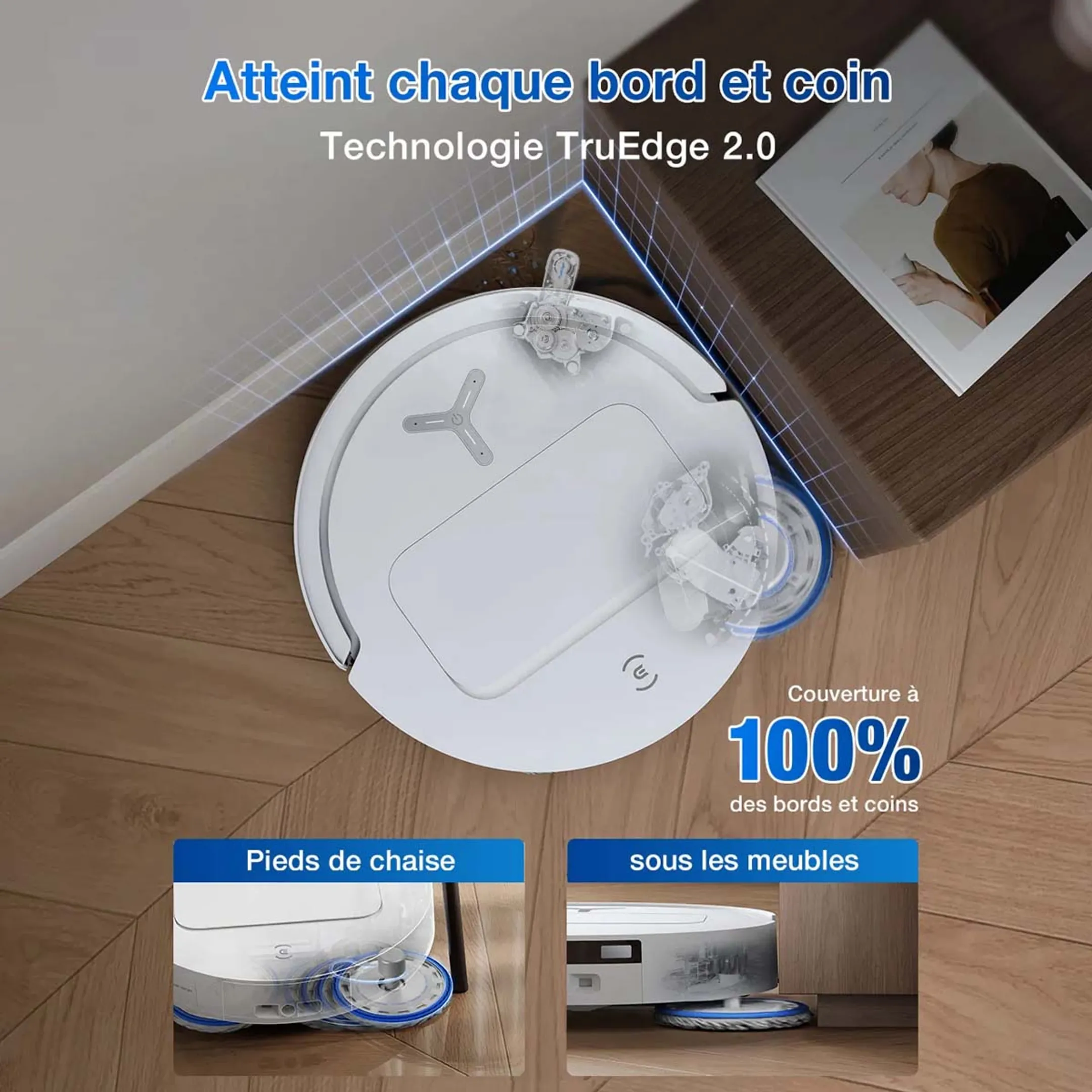ECOVACS Robot aspirateur laveur Deebot T50 Omni (Gen 2) - Blanc image