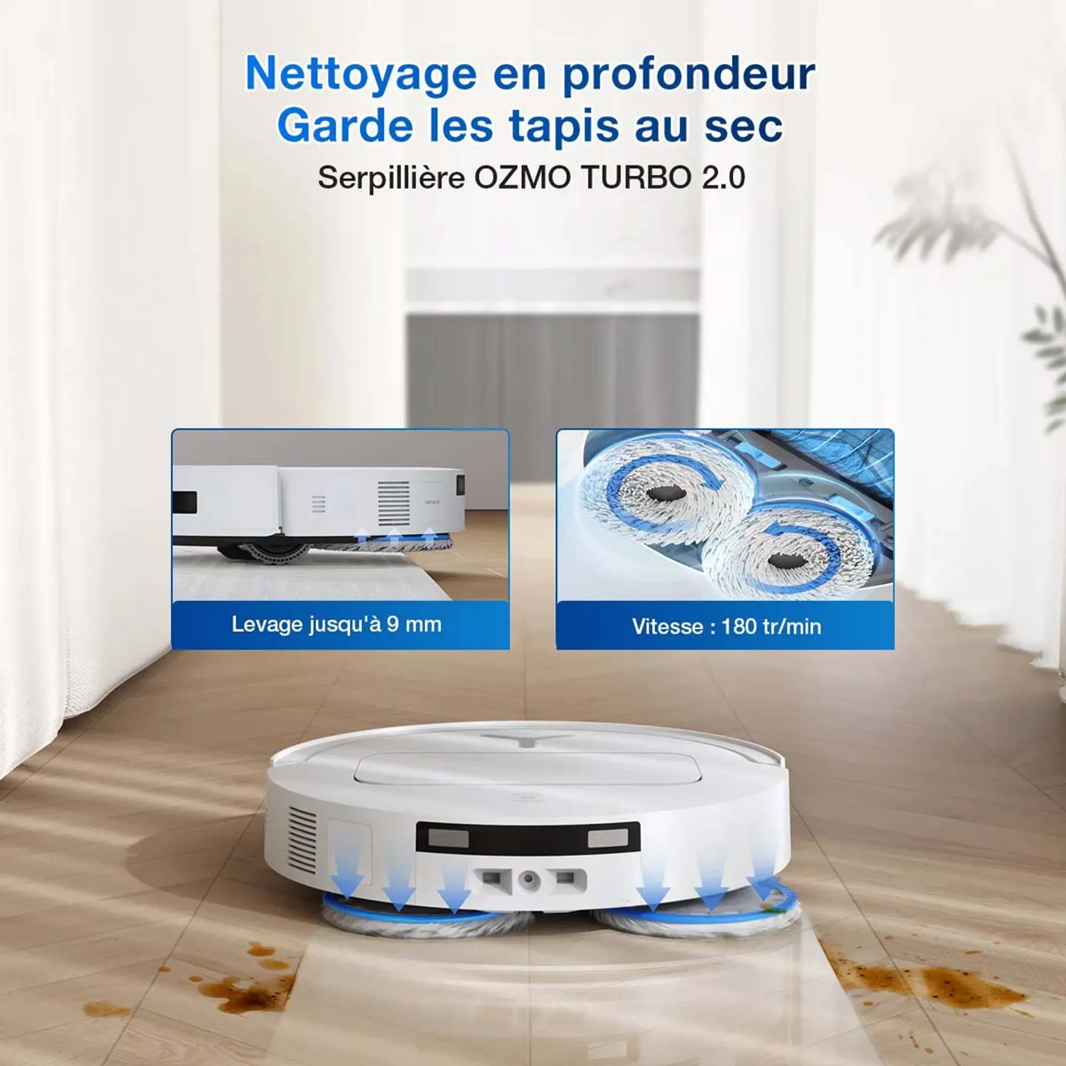 ECOVACS Robot aspirateur laveur Deebot T50 Omni (Gen 2) - Blanc image