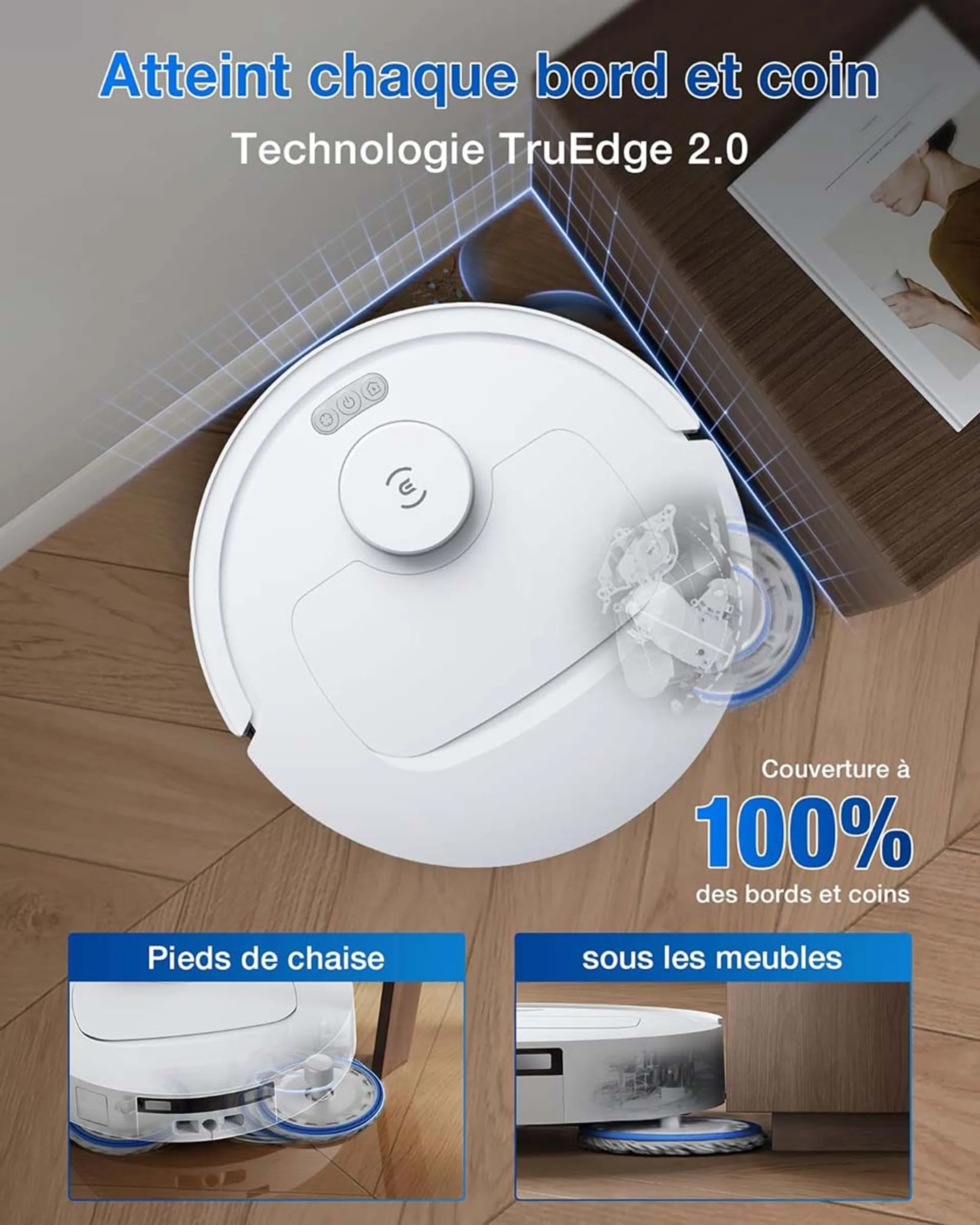 ECOVACS Robot aspirateur laveur Deebot T30C (Gen 2) - Blanc image