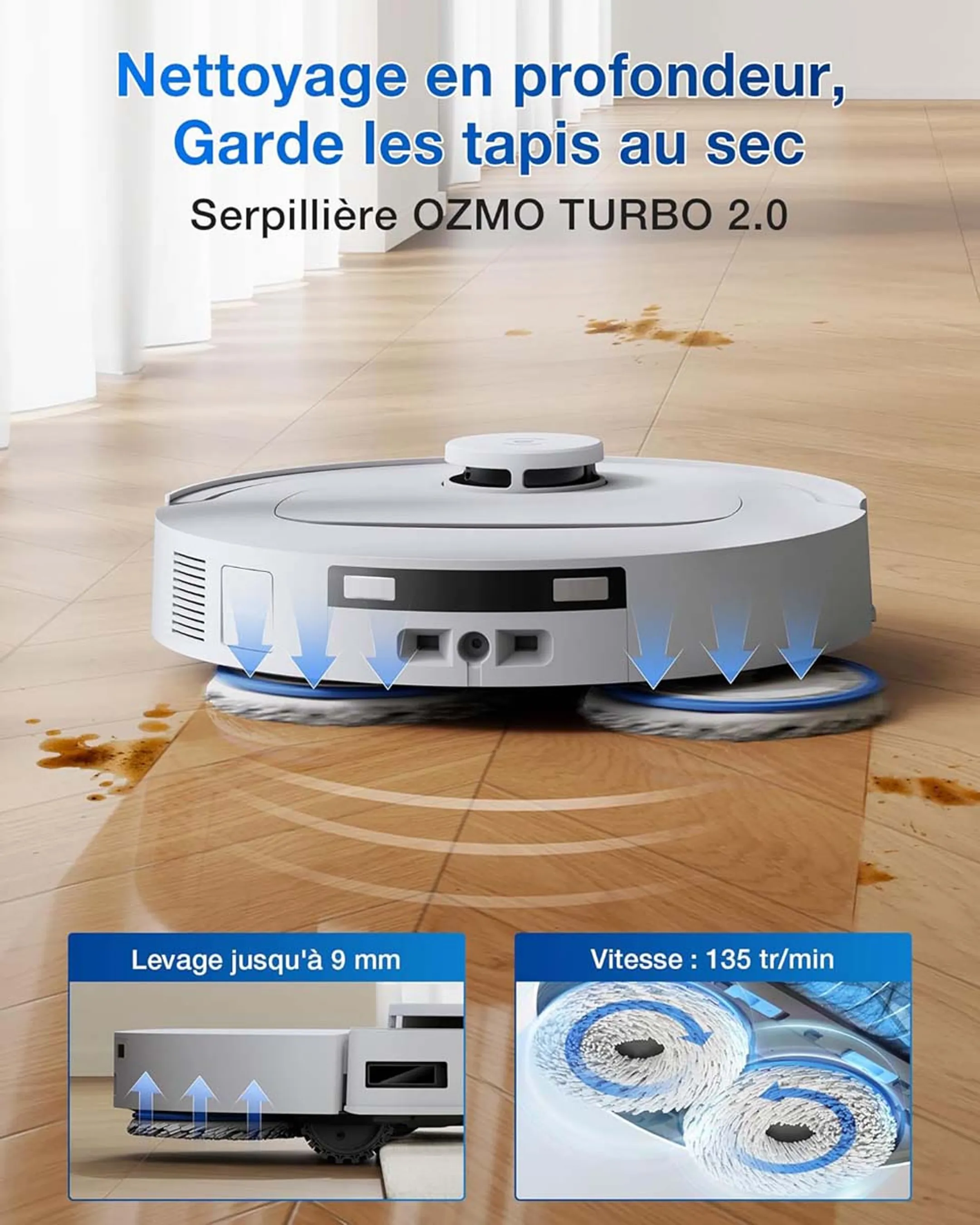 ECOVACS Robot aspirateur laveur Deebot T30C (Gen 2) - Blanc image