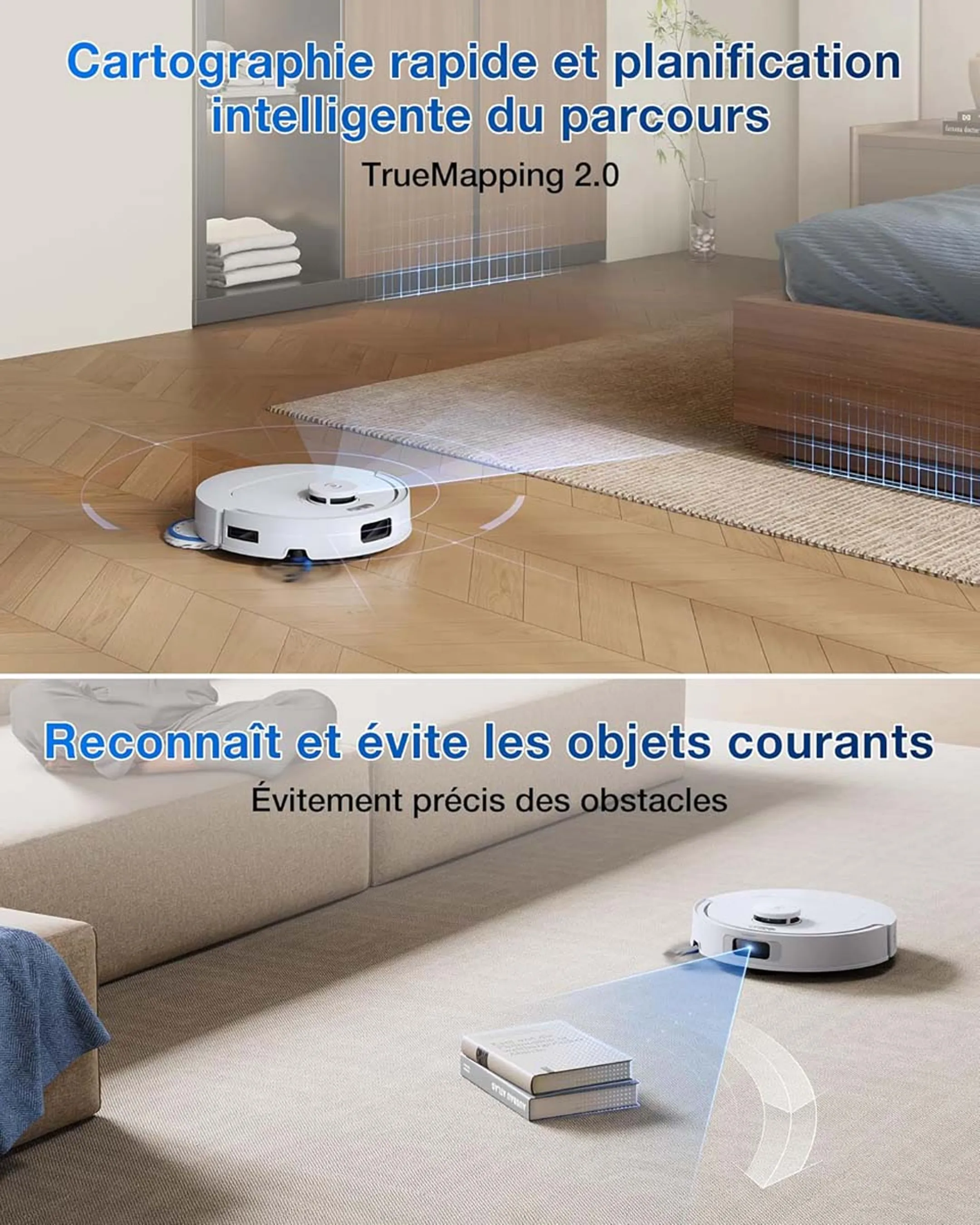 ECOVACS Robot aspirateur laveur Deebot T30C (Gen 2) - Blanc image