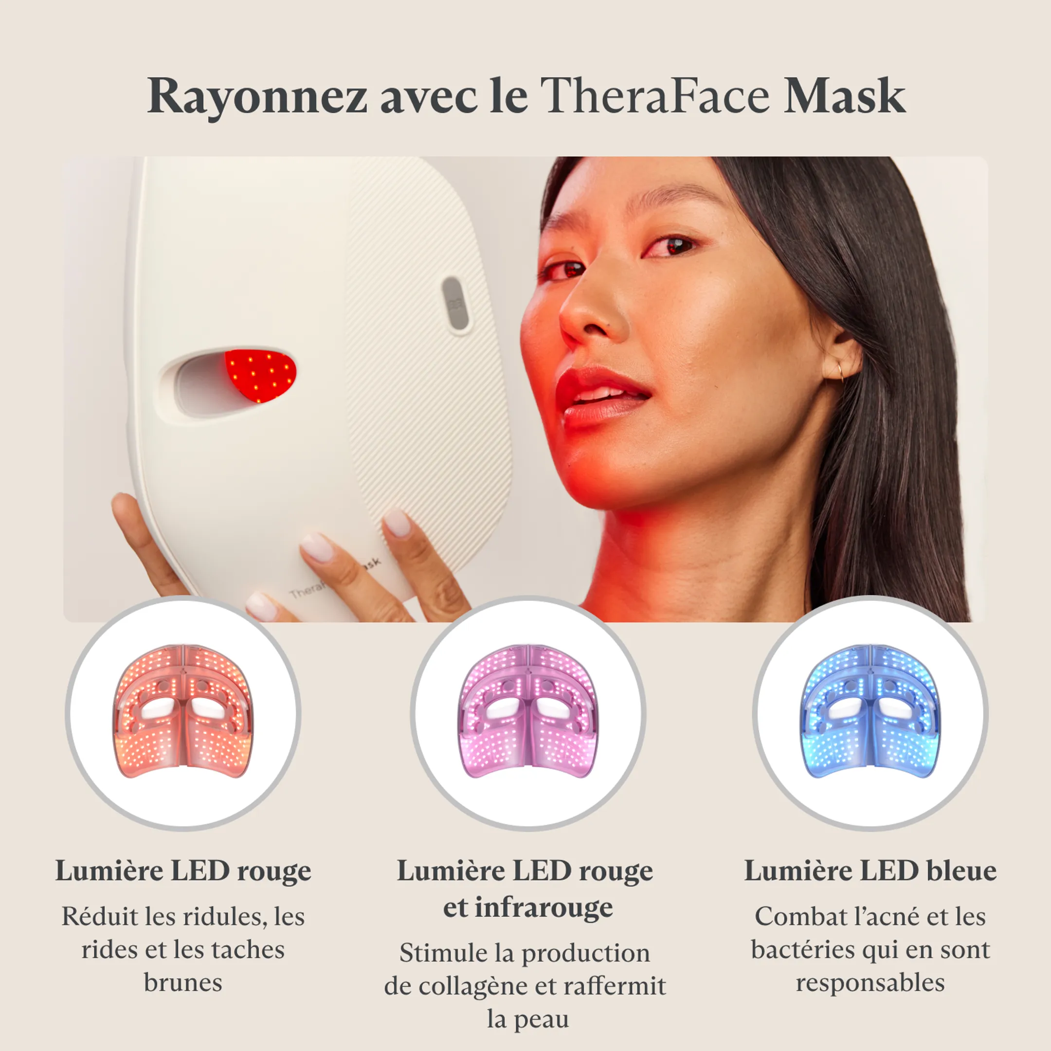 Therabody Masque LED TheraFace Mask - Blanc image