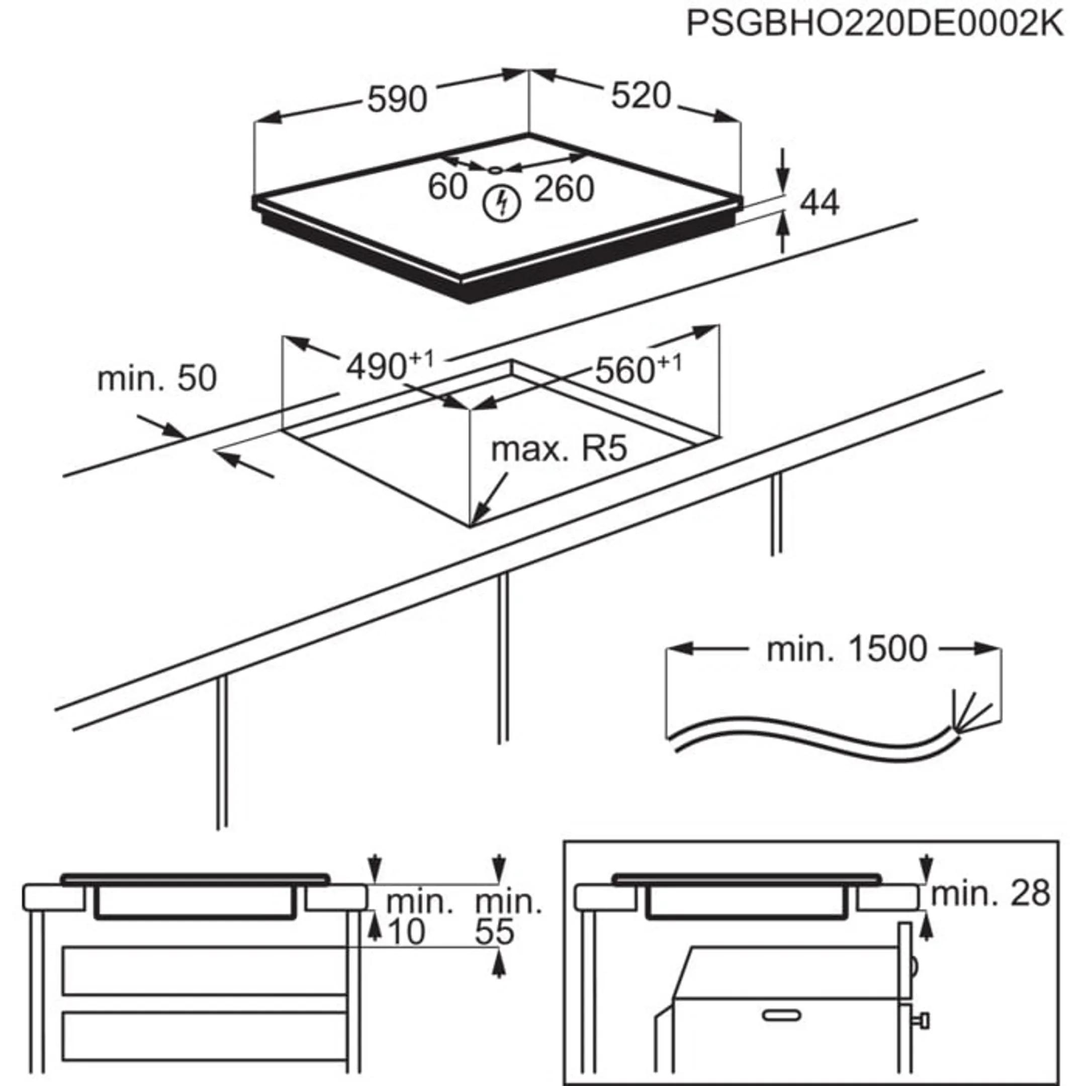 AEG Table induction Serie 5000 OIN64A00FB image
