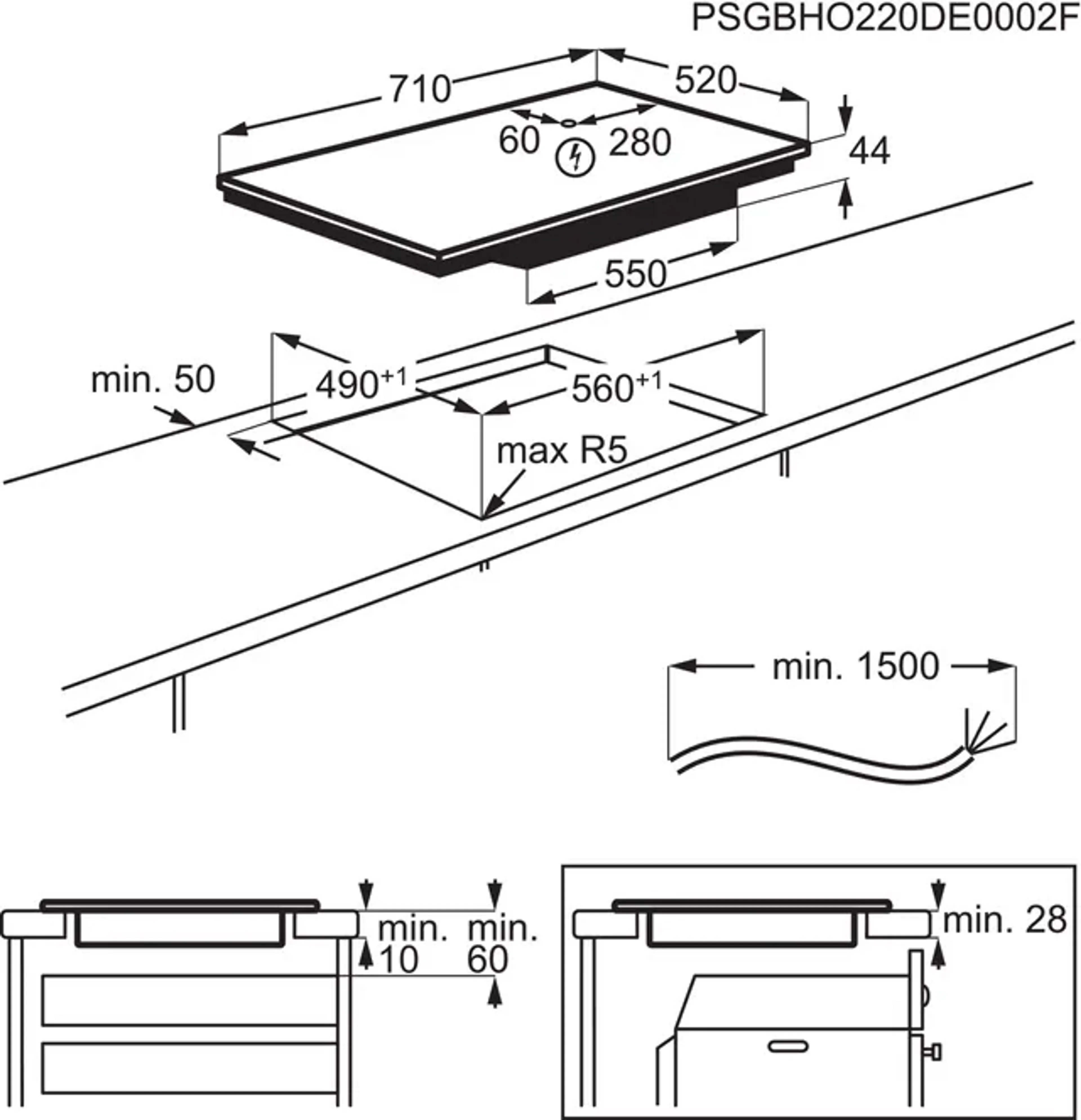 AEG Induction table TO74IB00CB Series 6000 image