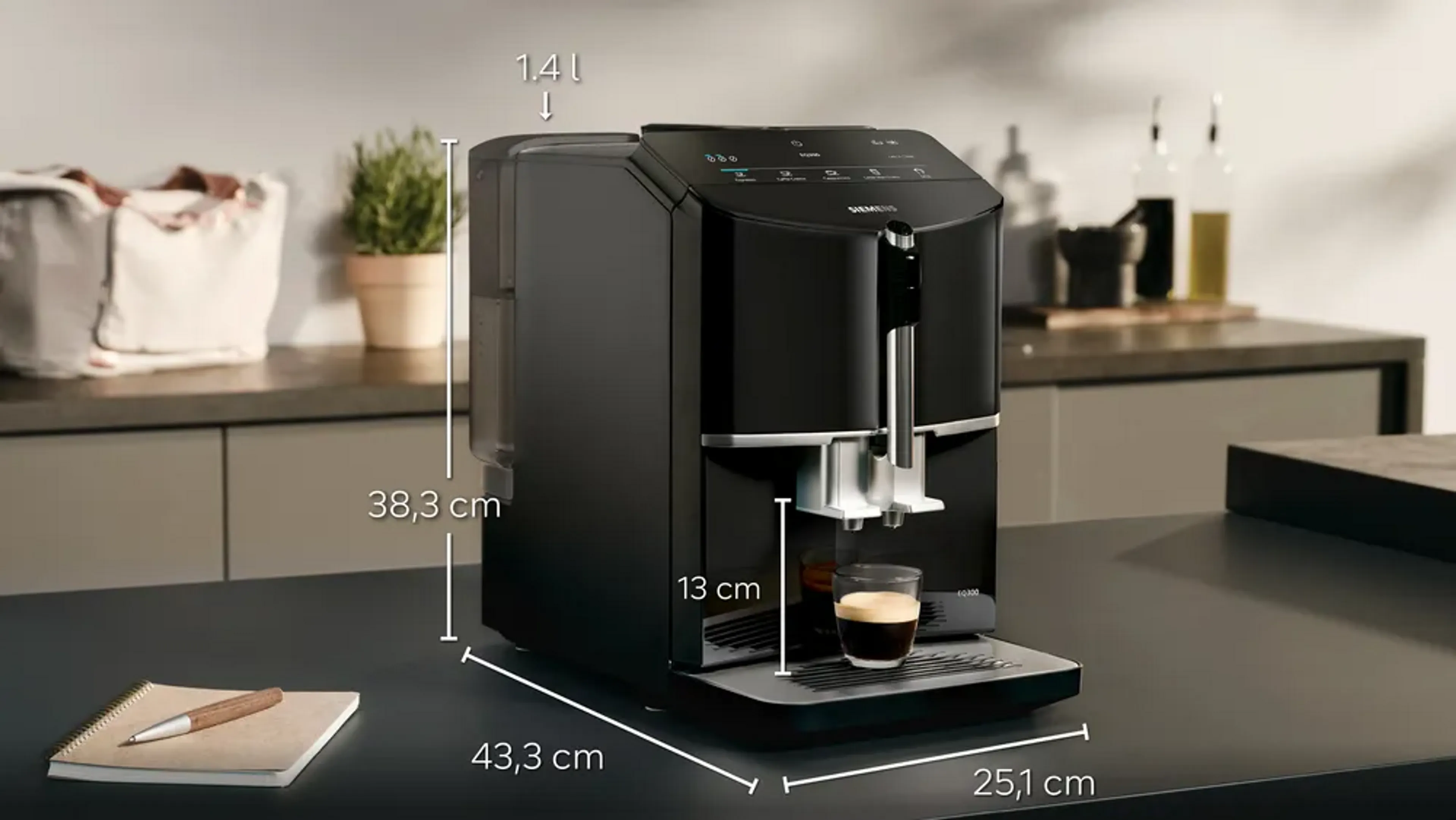 Siemens Machine à expresso automatique EQ300 TF301E19 image