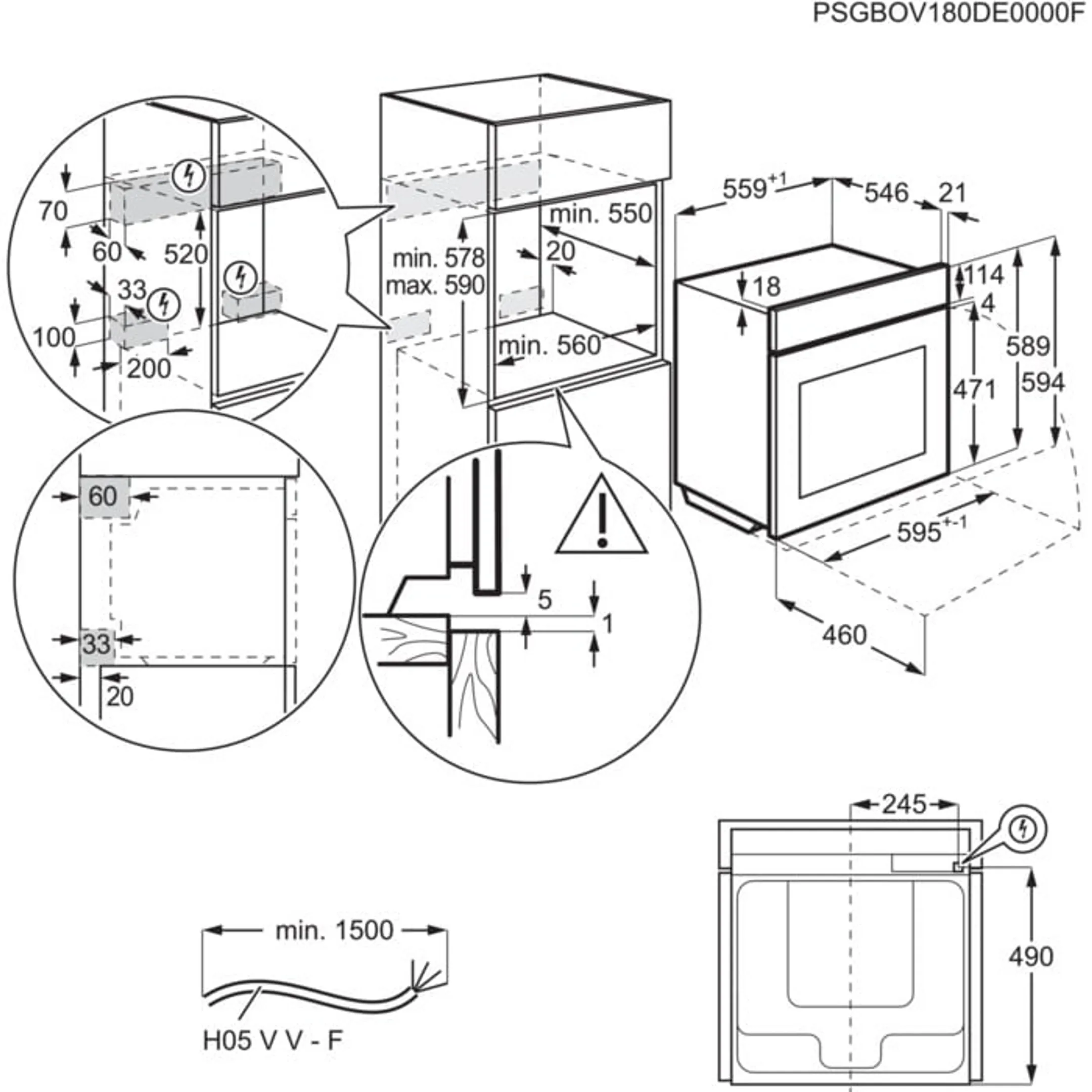 AEG Four encastrable Serie 5000 SurroundCook OU5AB21CM image
