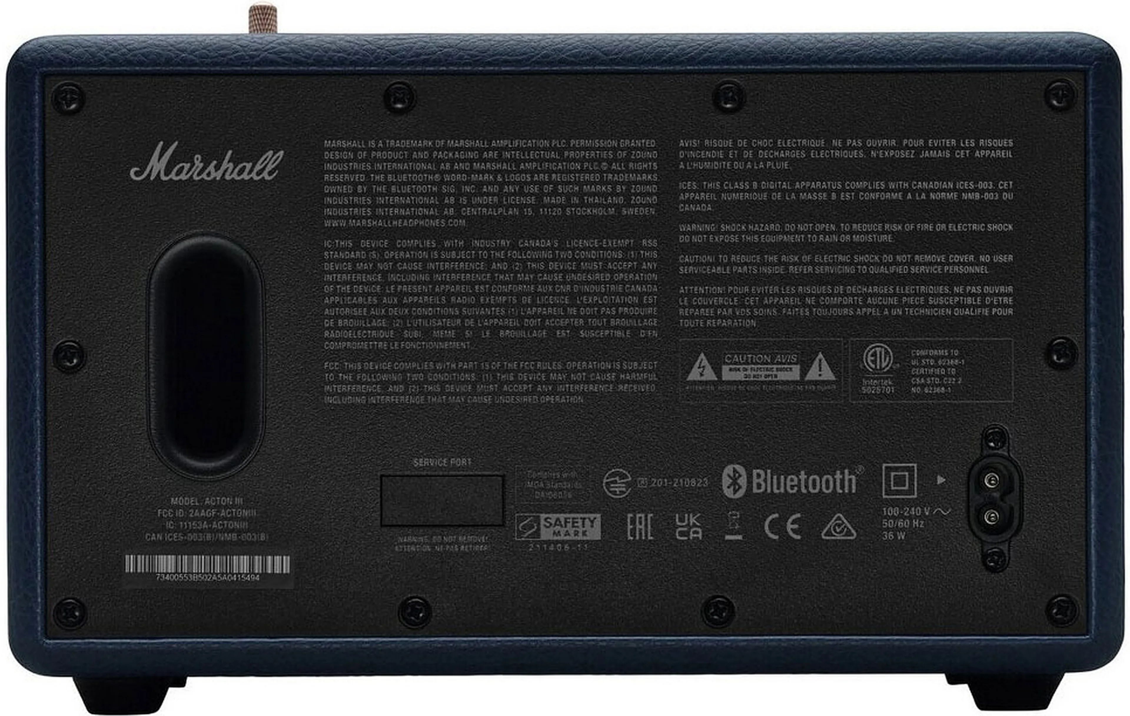 Marshall Enceinte Bluetooth Acton III - Bleu image