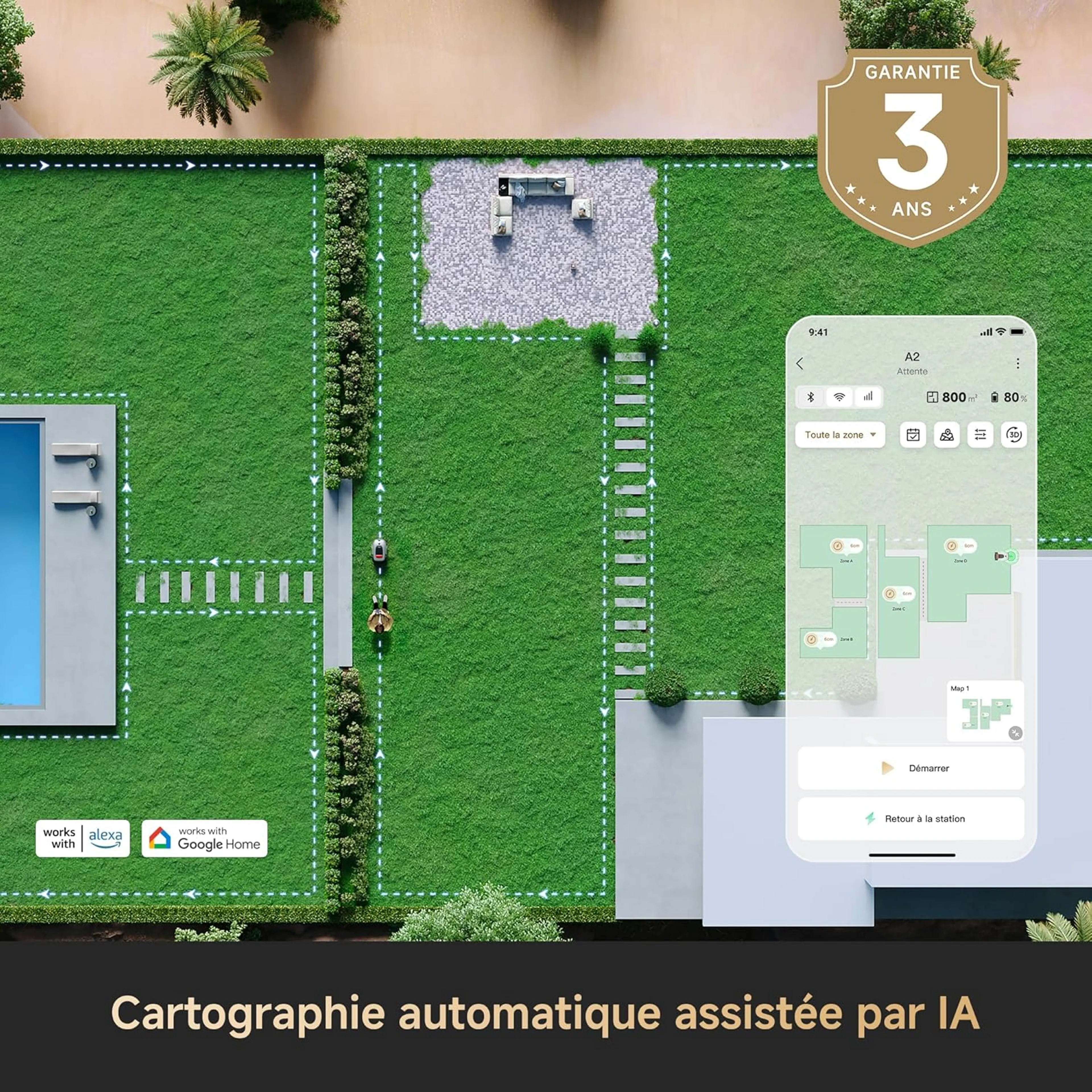 DREAME Tondeuse gazon robot sans fil A2 image