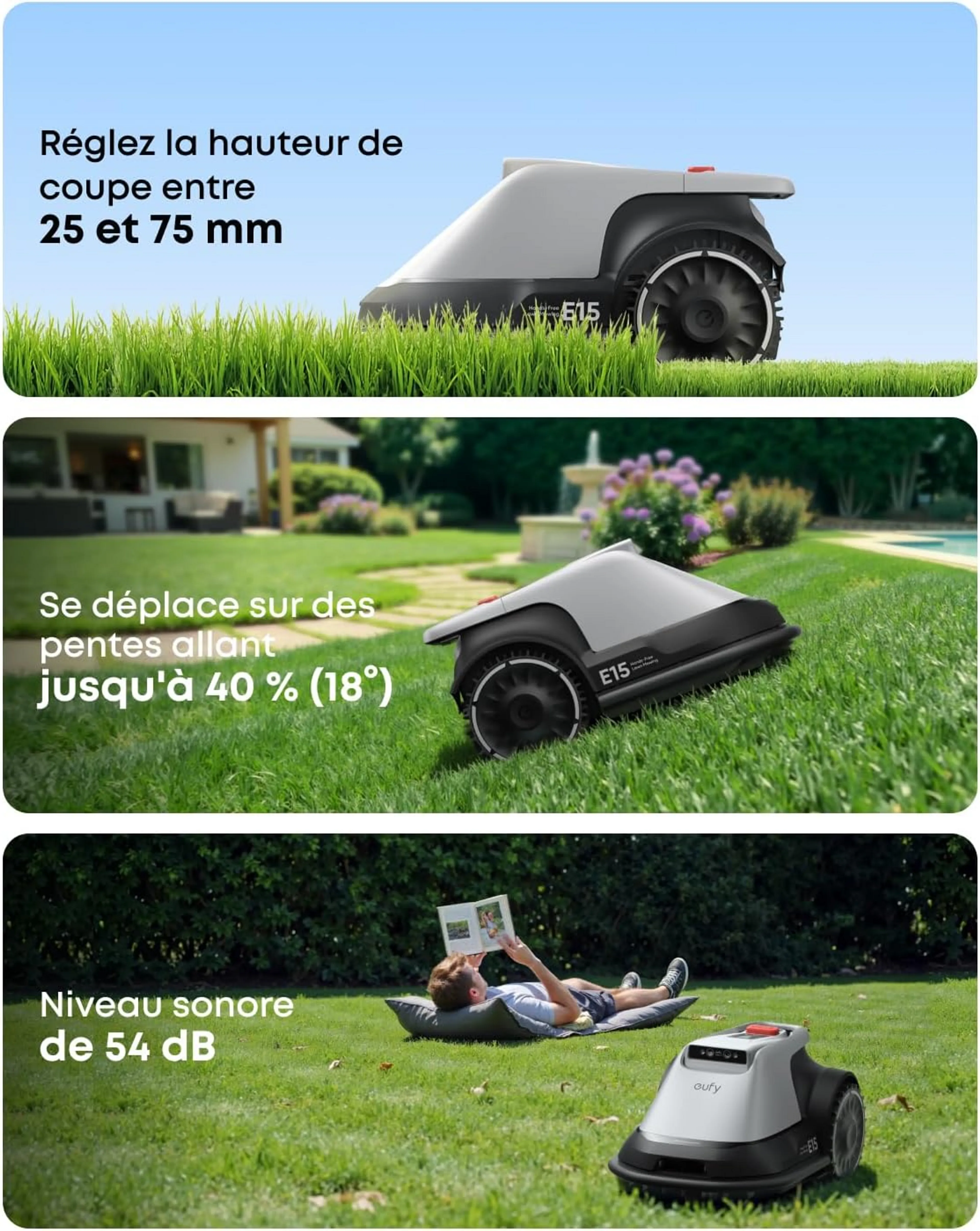 EUFY Tondeuse gazon robot sans fil E15 image