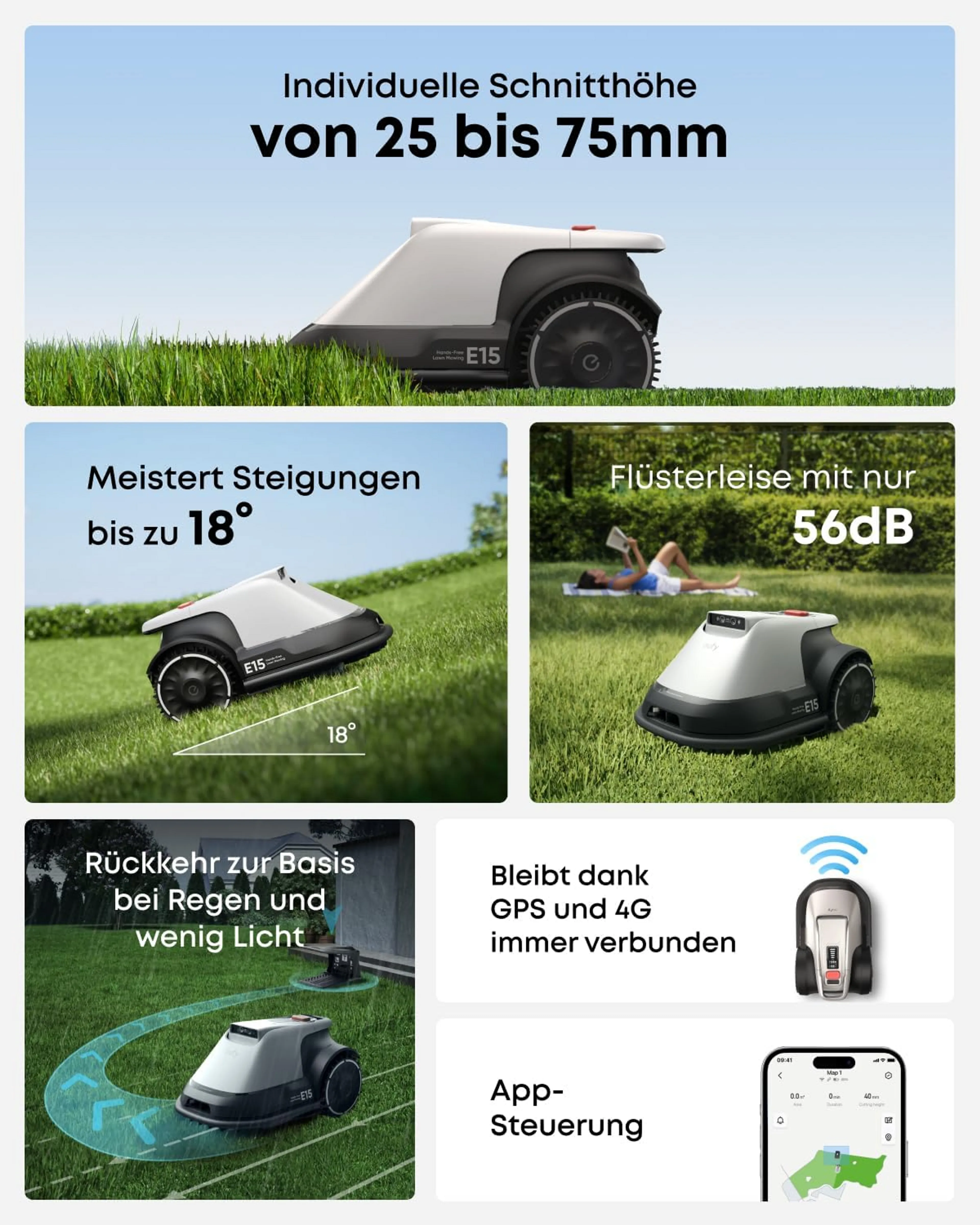 EUFY Akku-Rasenmäher-Roboter E15 image
