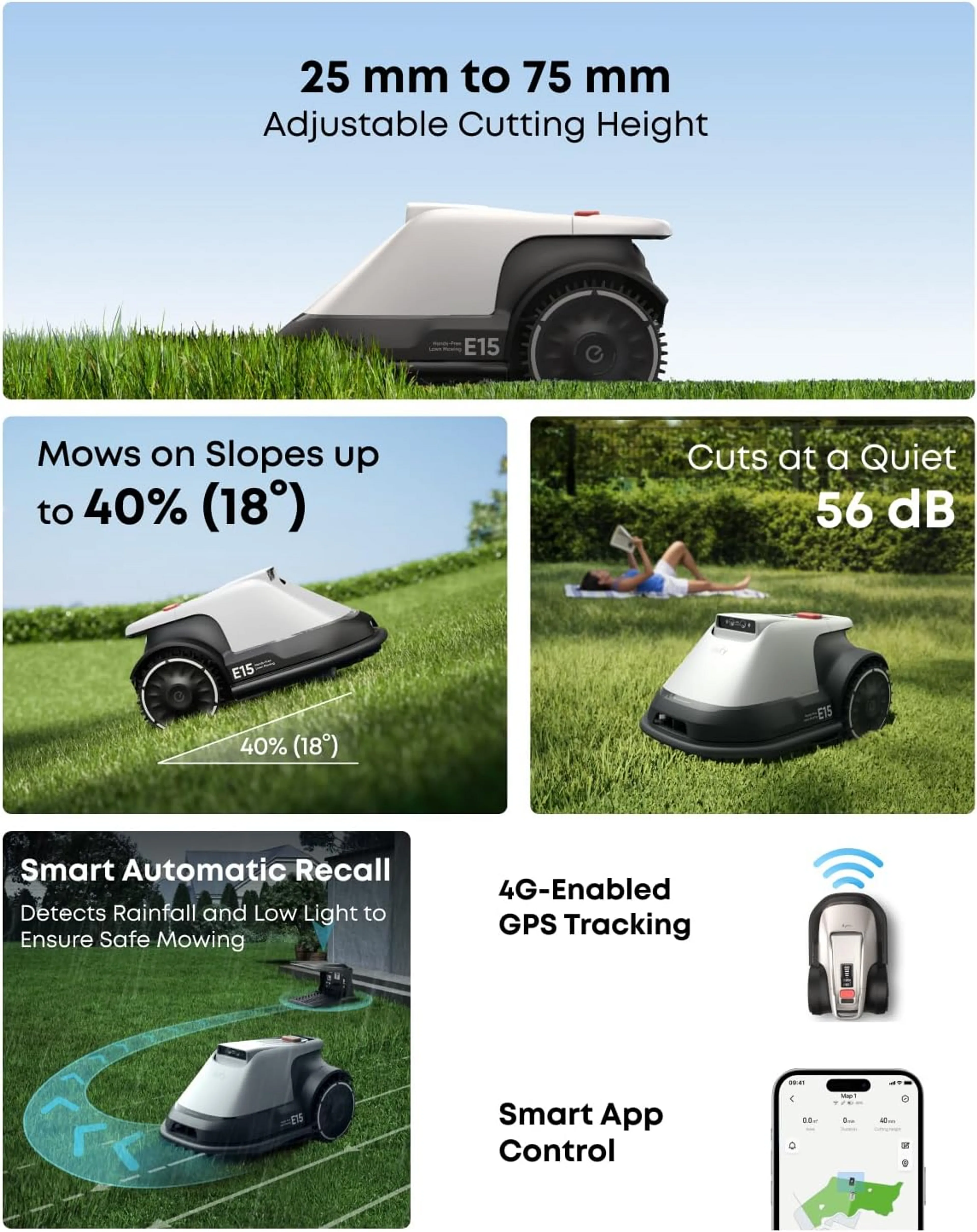 EUFY Cordless robot lawnmower E15 image
