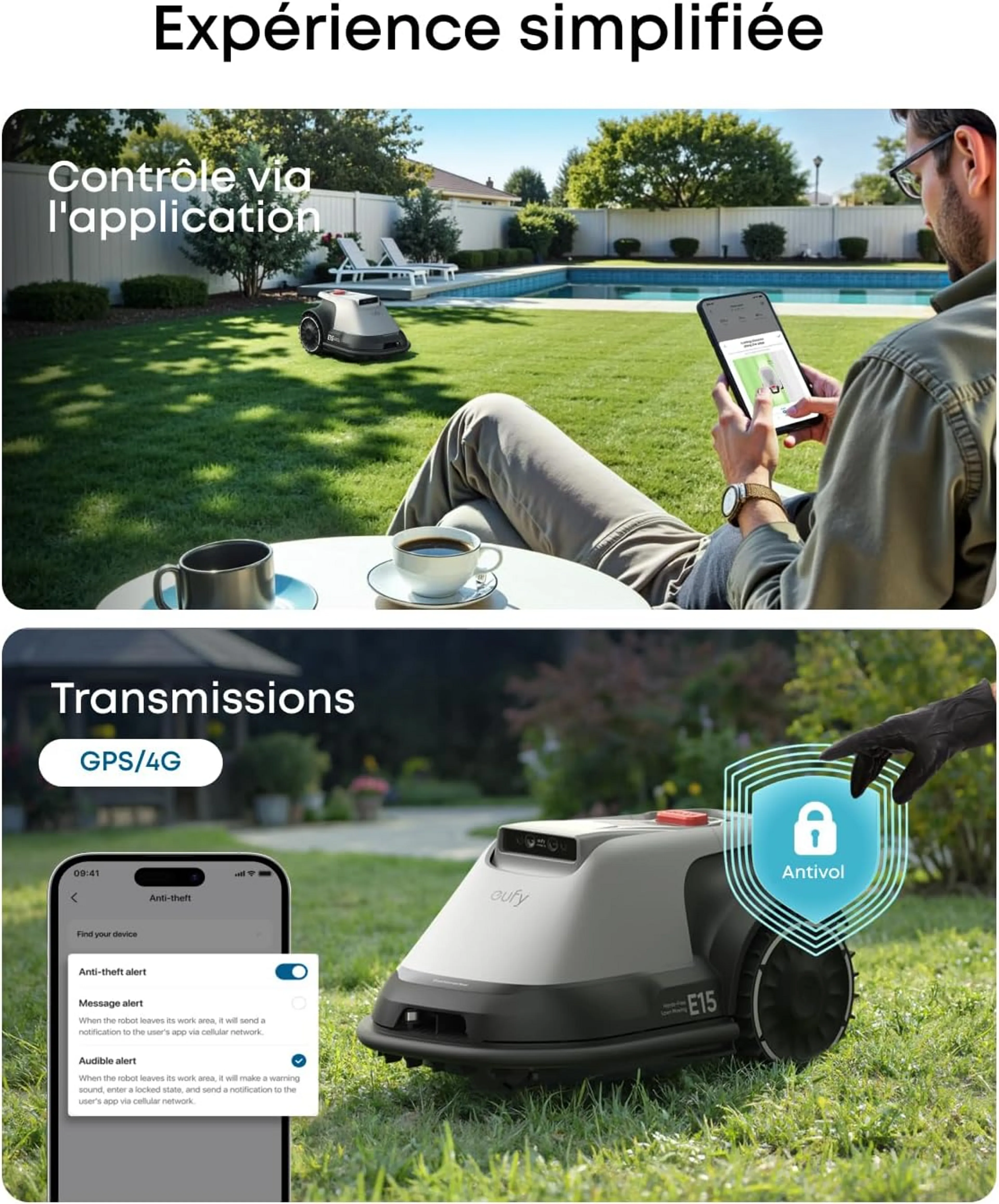 EUFY Tondeuse gazon robot sans fil E15 image