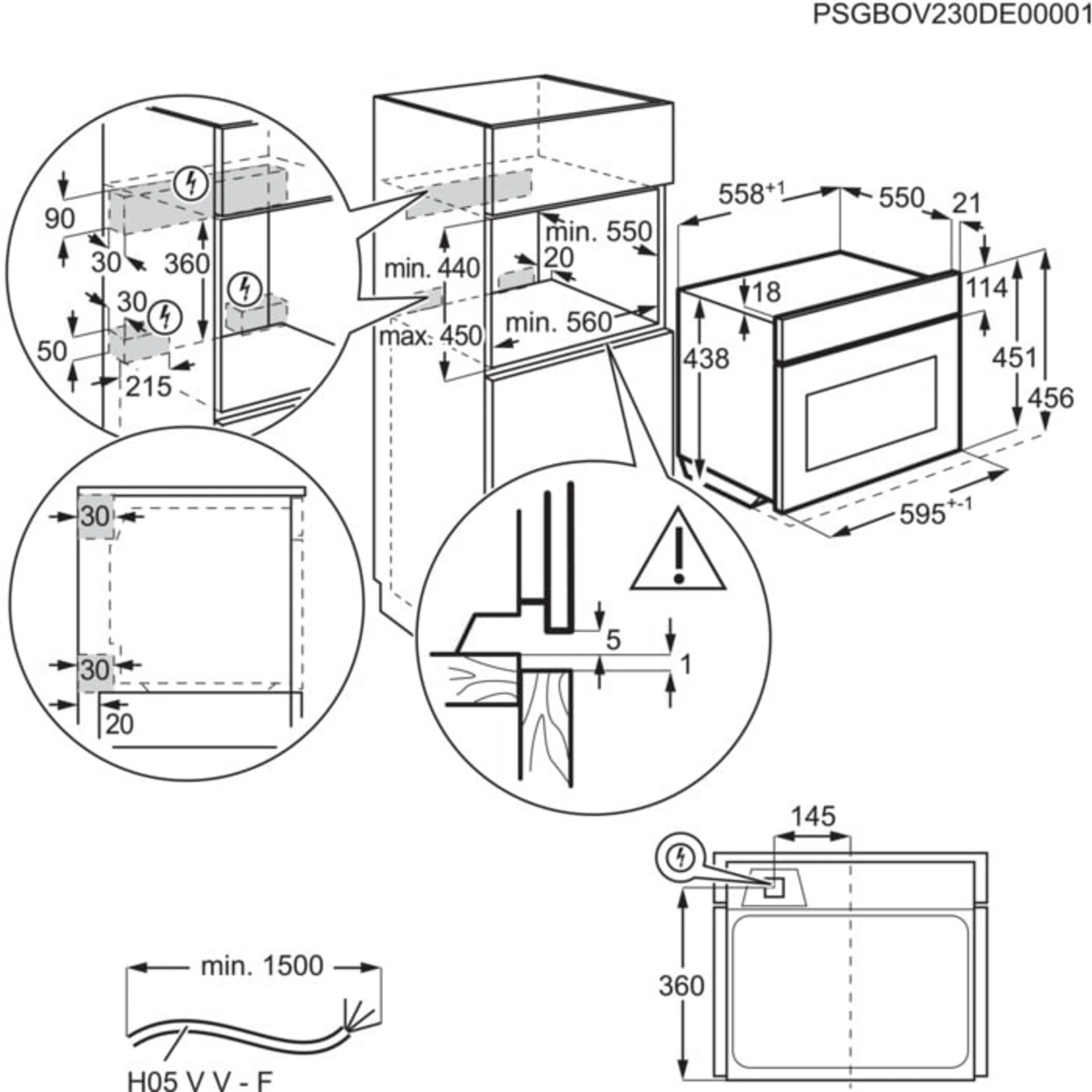AEG Multifunktions-Einbaubackofen 5000 OM5NK40K image