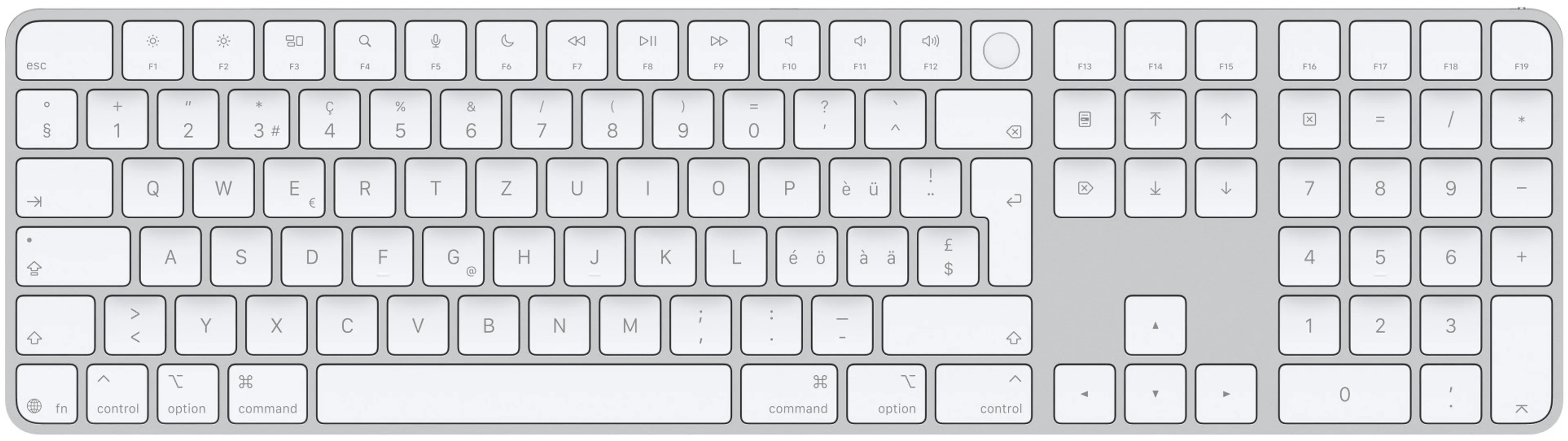 Wireless keyboard Magic Keyboard with Touch ID and numeric keypad - QWERTZ