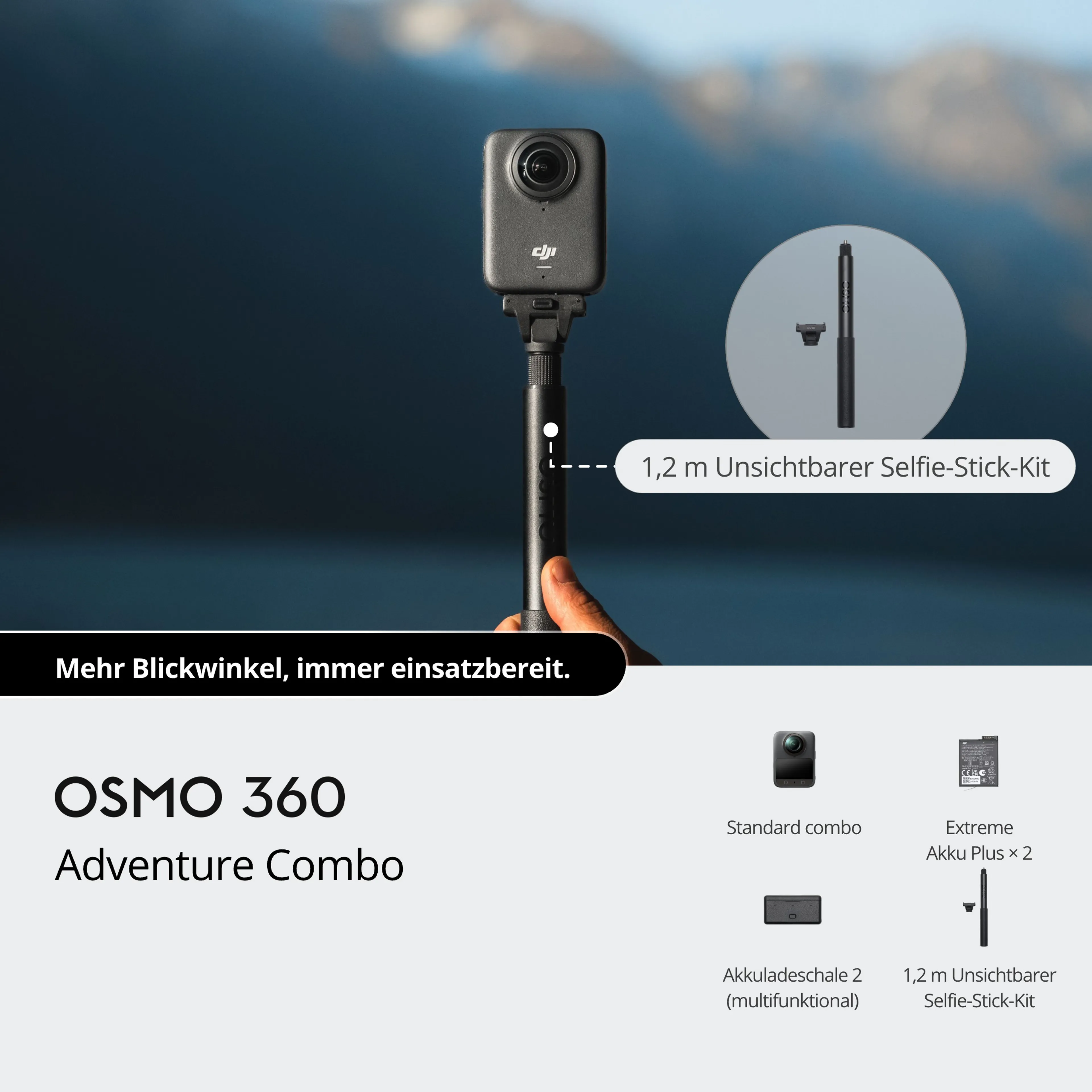 DJI Action Cam 360° OSMO 360 Adventure Combo - Schwarz image