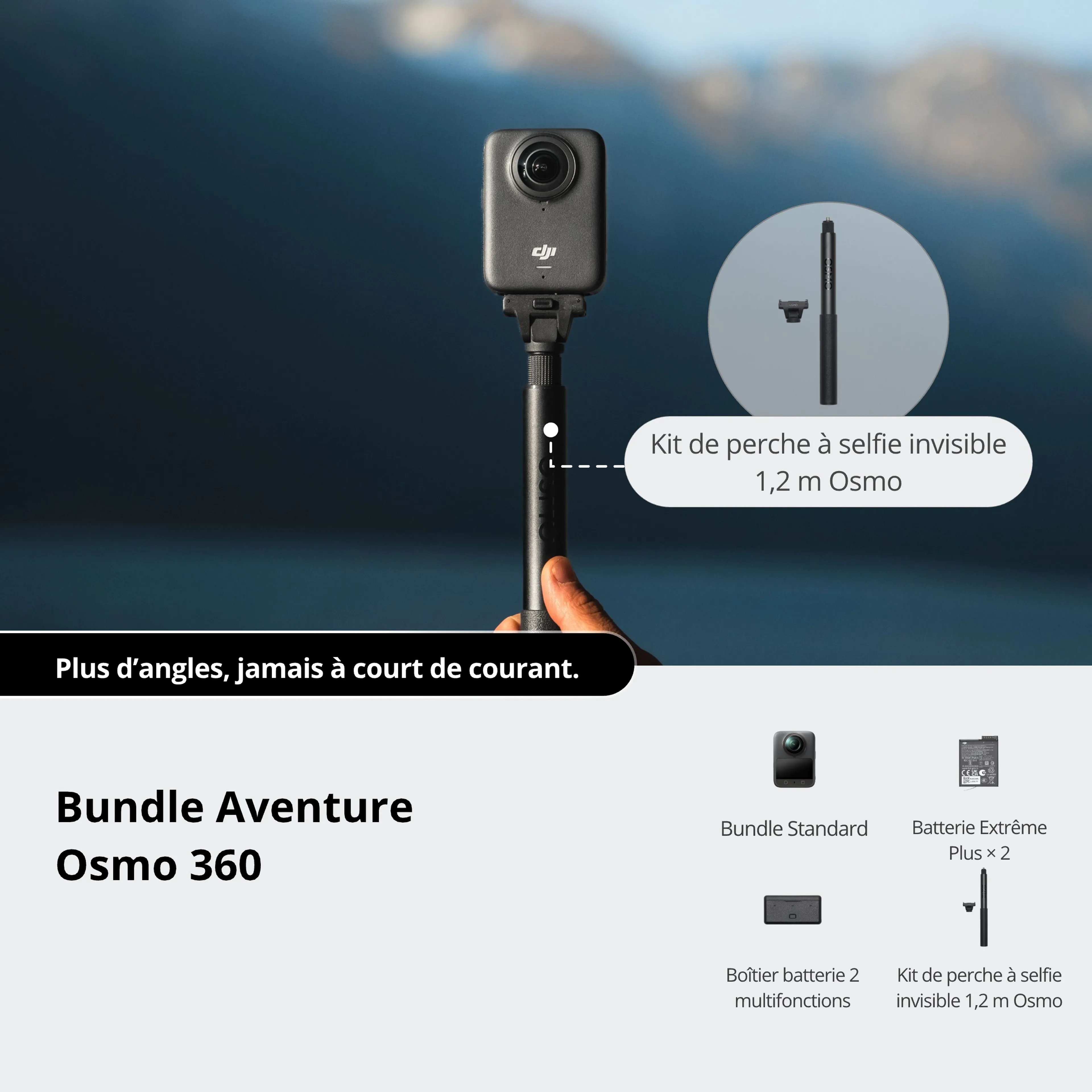 DJI Action Cam 360° OSMO 360 Bundle aventure - Noir image