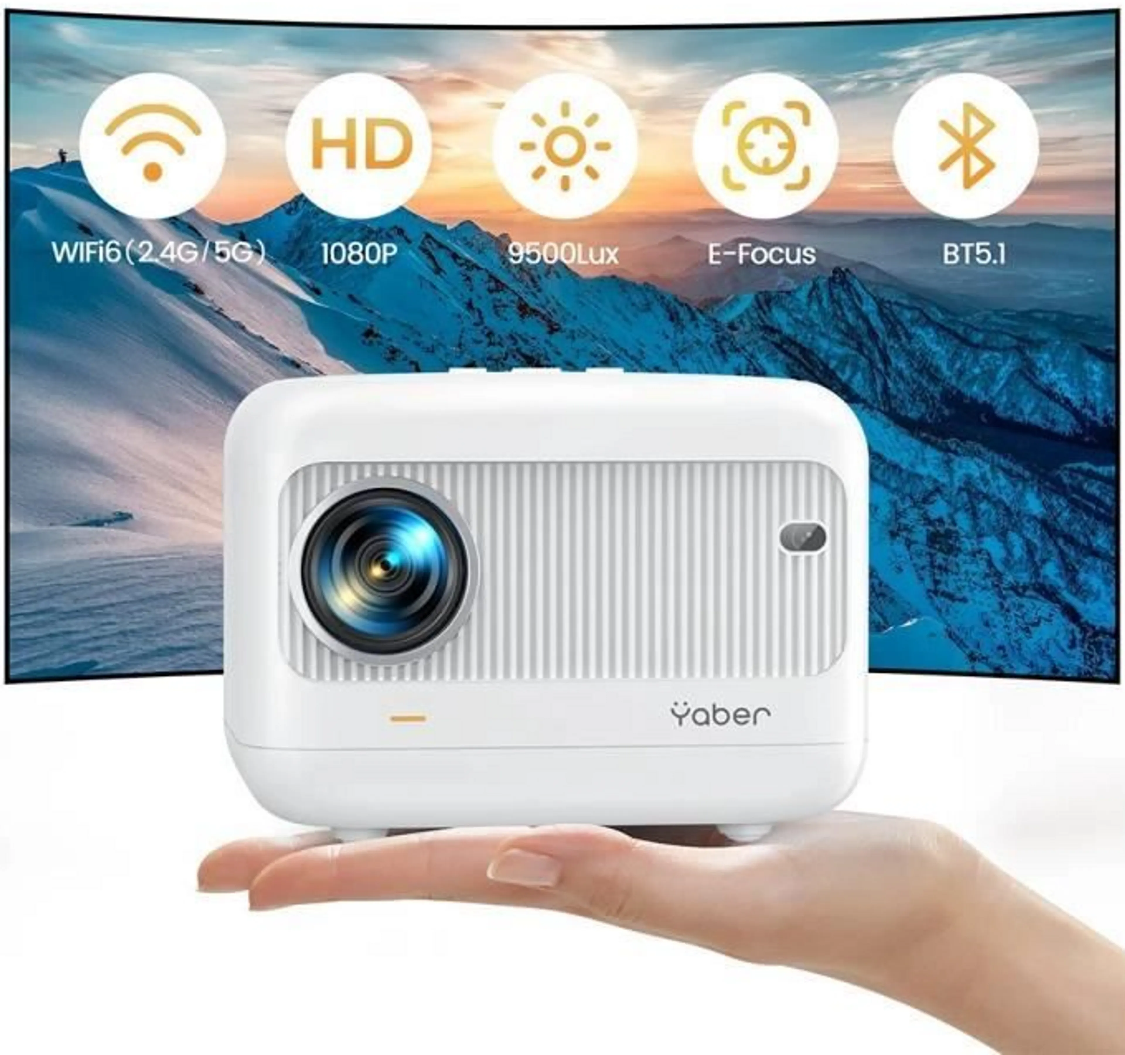YABER Projector LED L1 Smart - White image