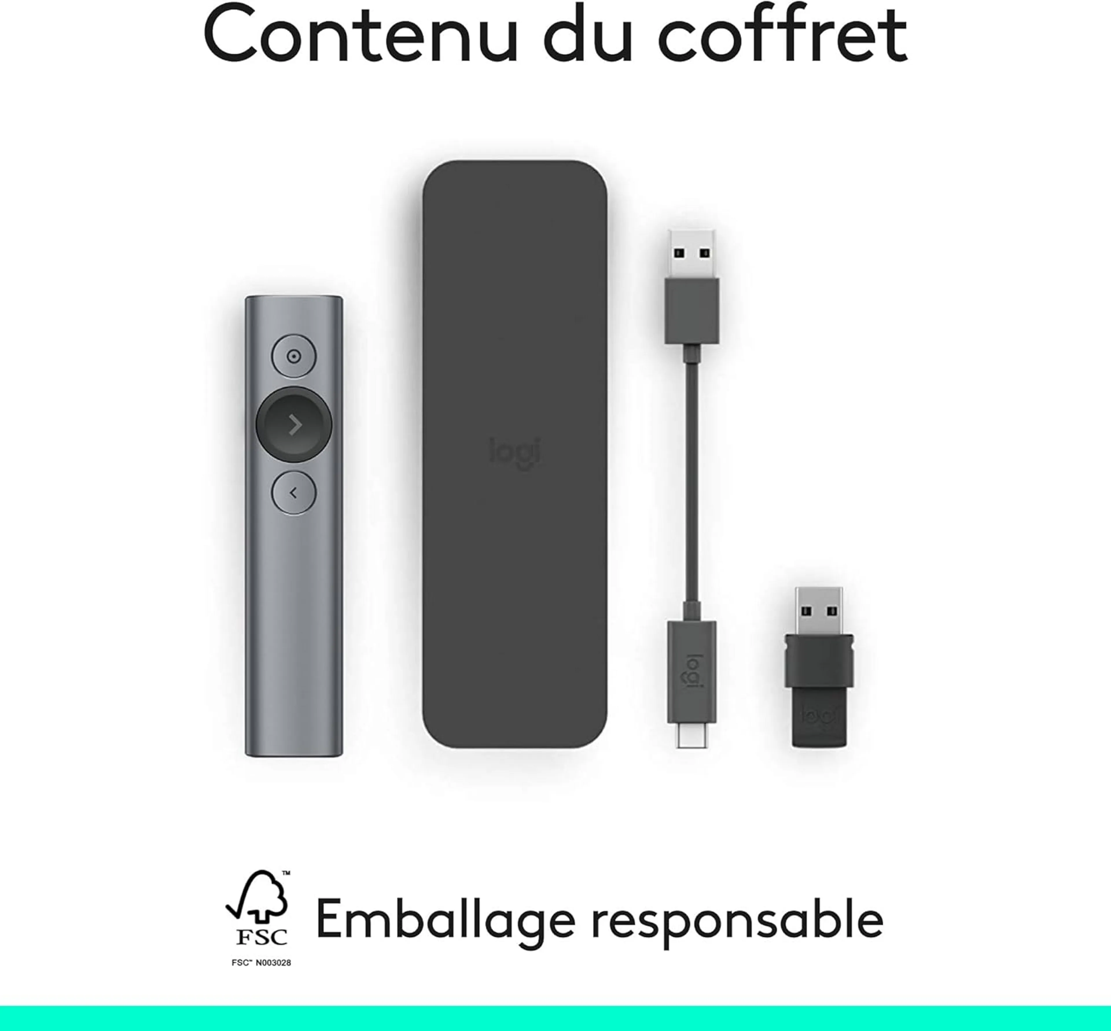 Logitech Pointeur laser Spotlight Presentation Remote - Gris image