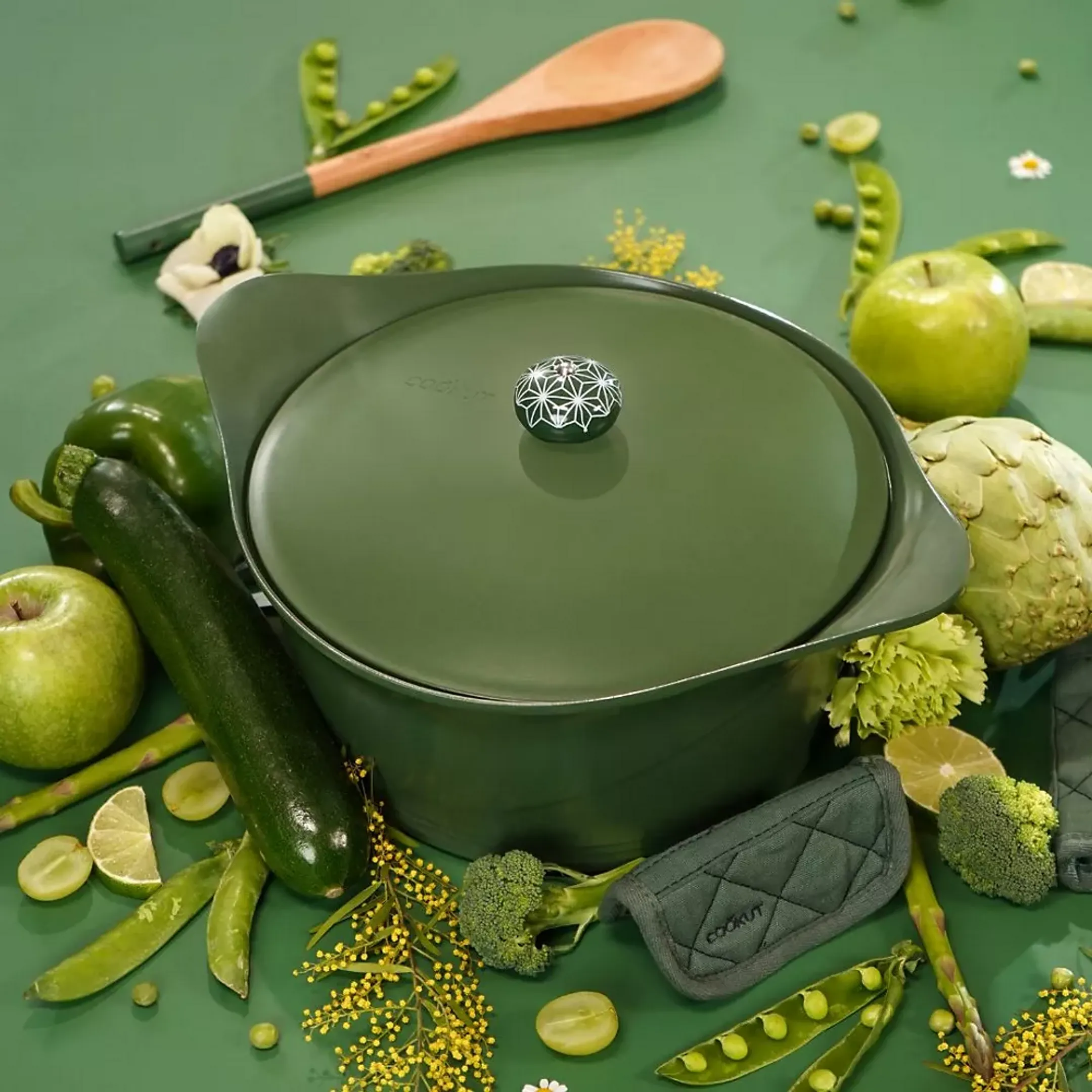 COOKUT Pressure cooker L'incroyable Cocotte - 24cm - Fern Green image