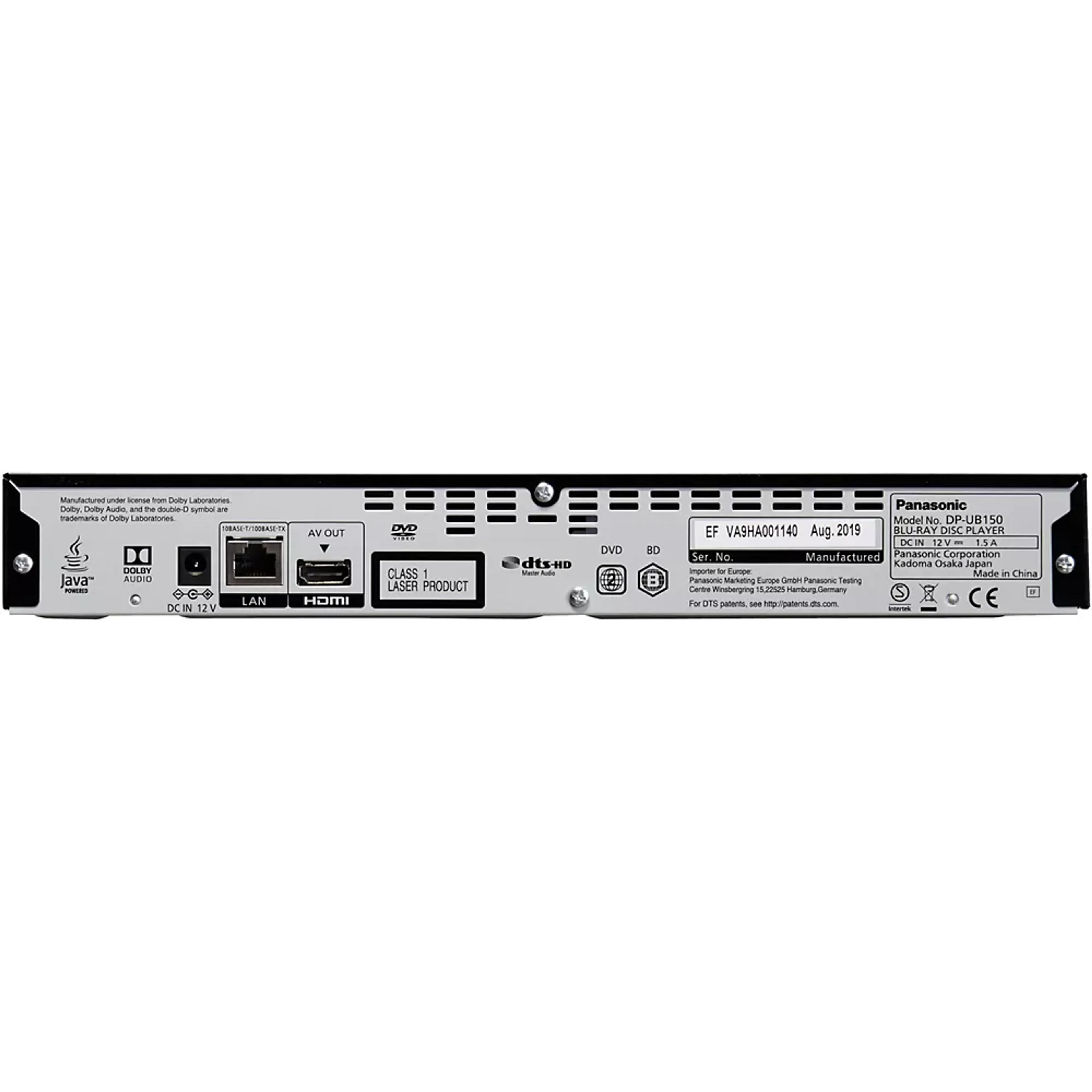 Panasonic Lecteur Blu-ray 4K DP-UB150EF-K image