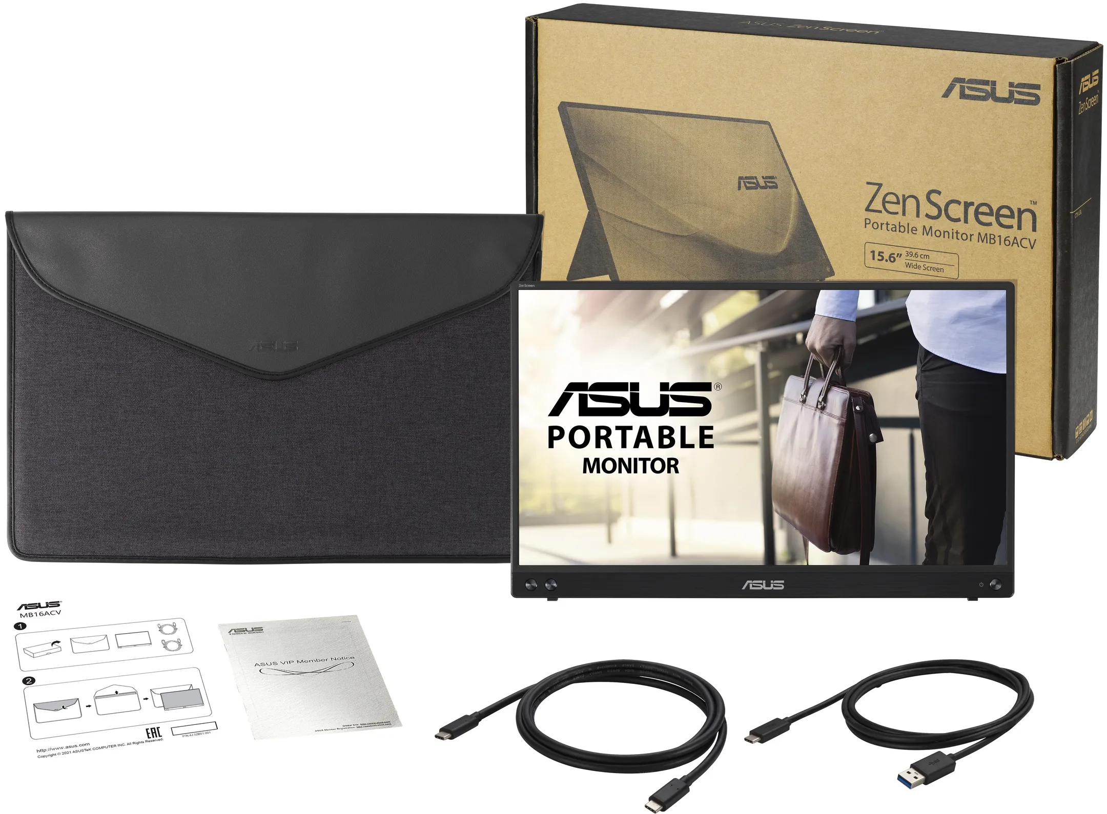 ASUS 15.6" FHD Portable Monitor ZenScreen MB16ACV image