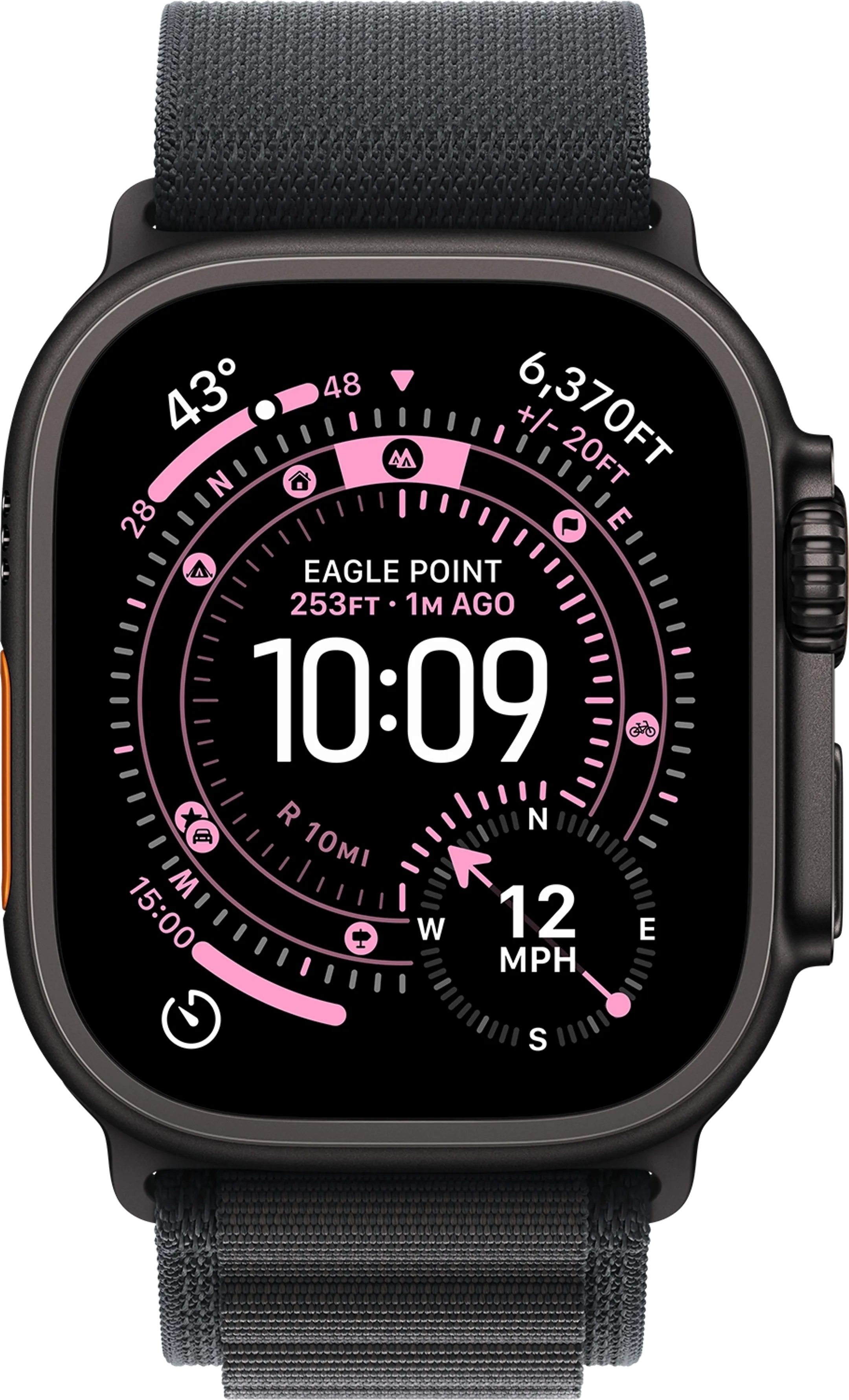 Apple Watch Ultra 3 - 49mm - Titanium Black - Black Alpine Loop - M image